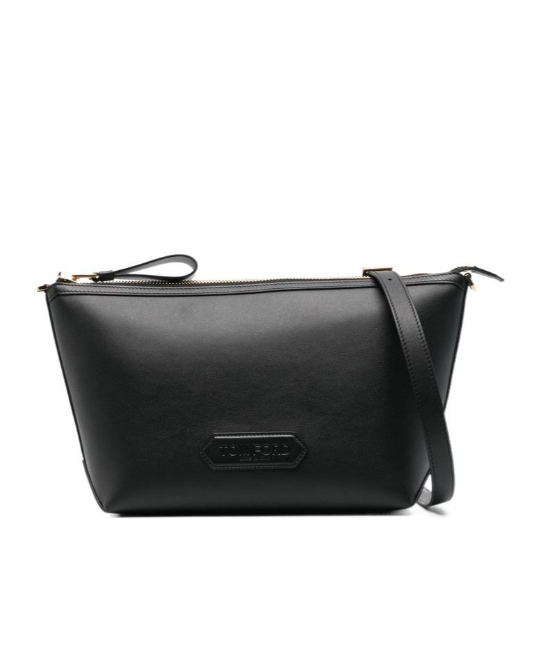 Tom Ford Leather Shoulder Bag In Black