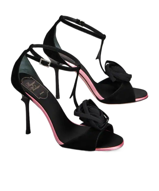Roger Vivier Rose Vivier Sandals In Suede In Black