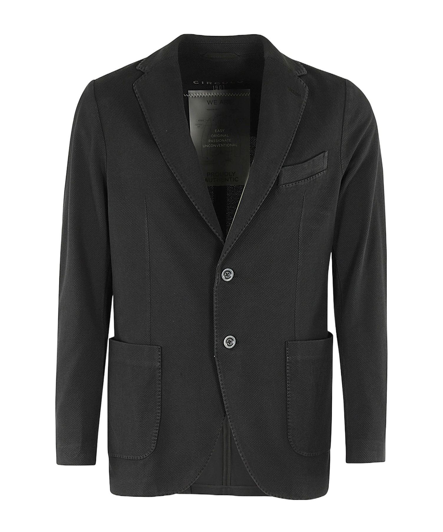 Circolo 1901 Textured Cotton Blazer In Black