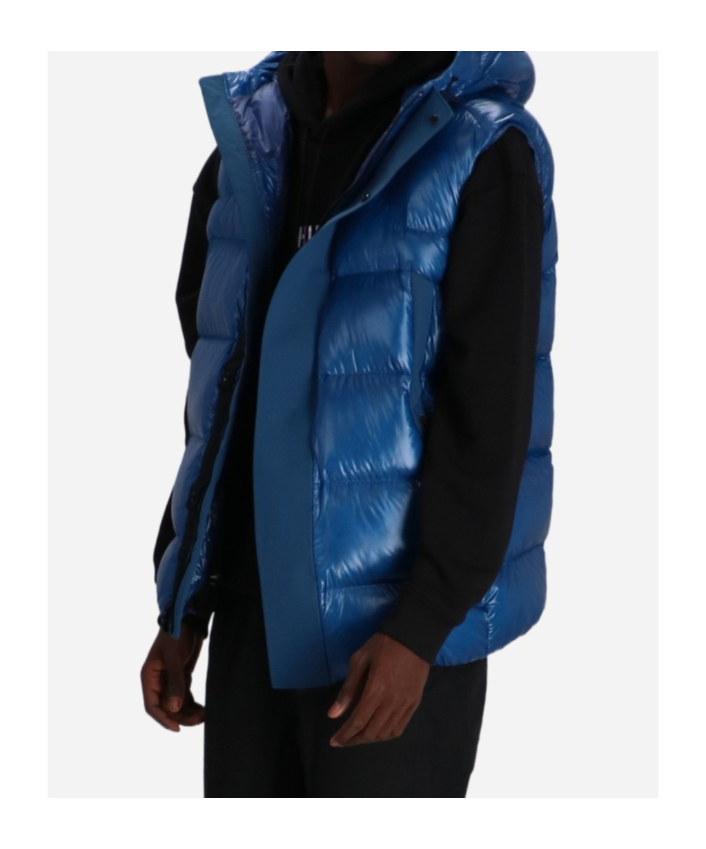 Hugo Boss Zippered Vest In Blue