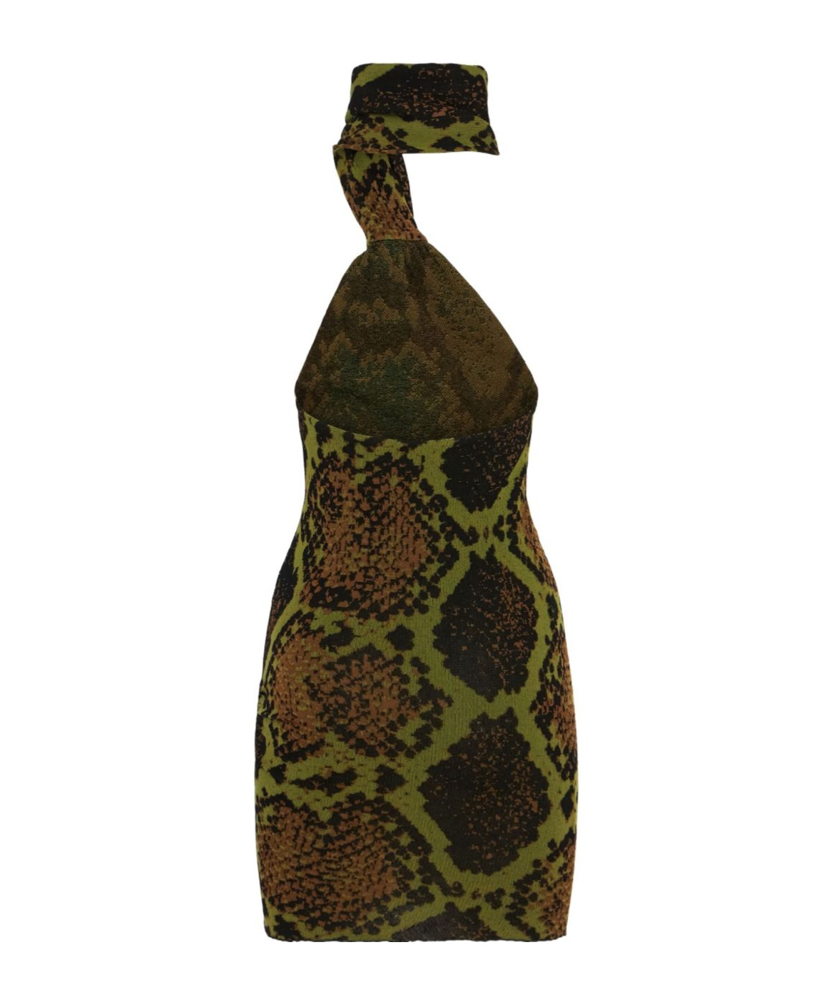 Attico Snake-print Halterneck Mini Dress In Multi
