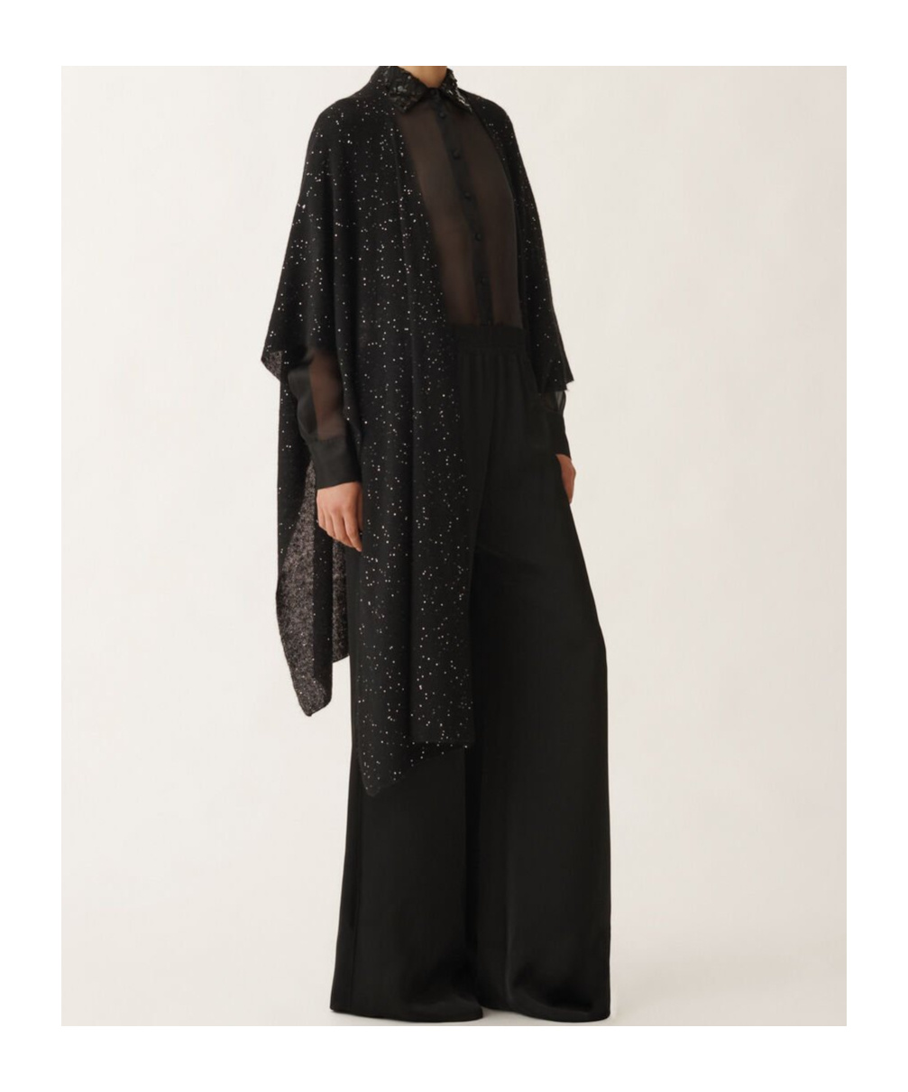 Fabiana Filippi Embroidered Sequin Cape In Black