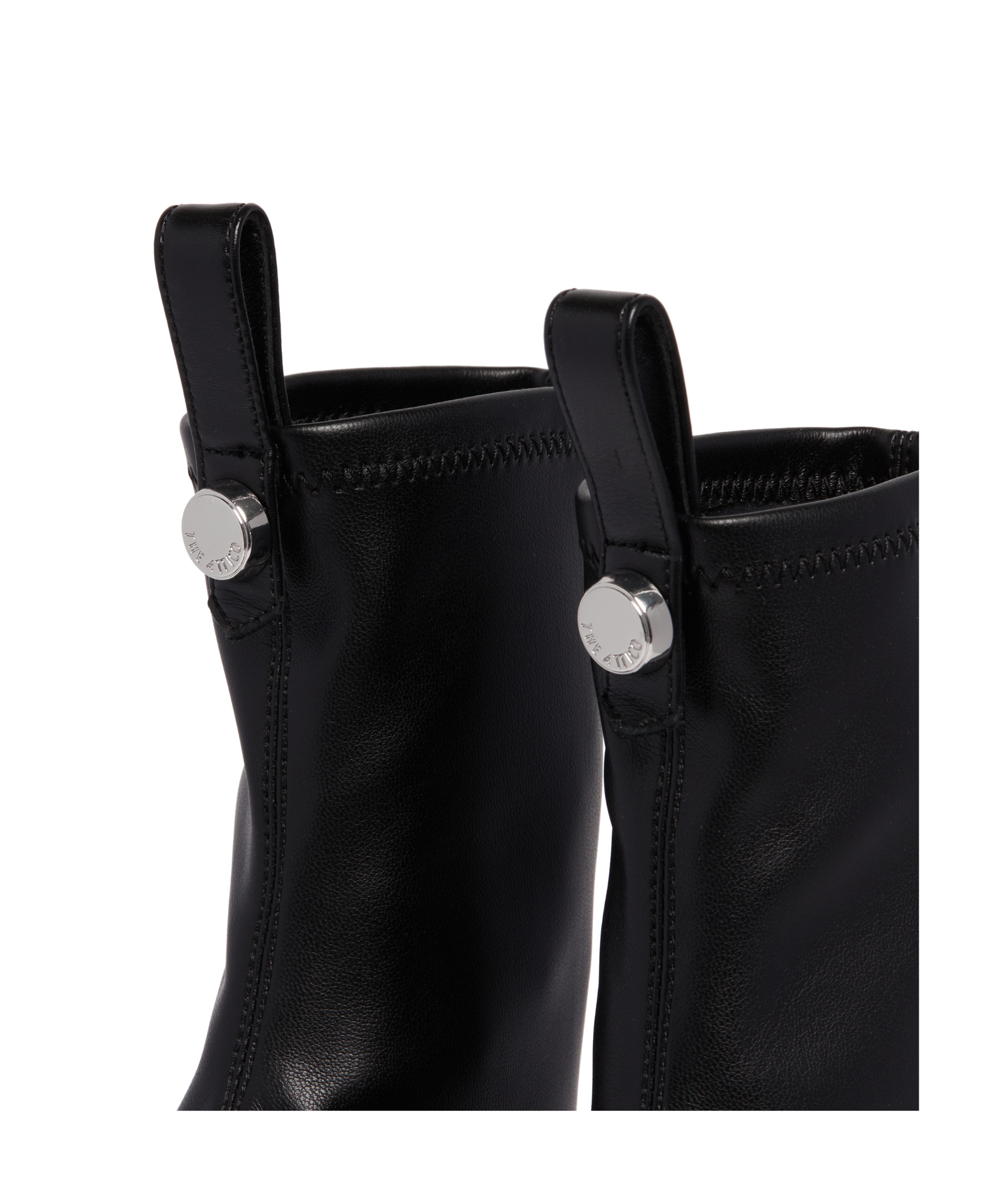 Attico Square-toed Short Boots In Black
