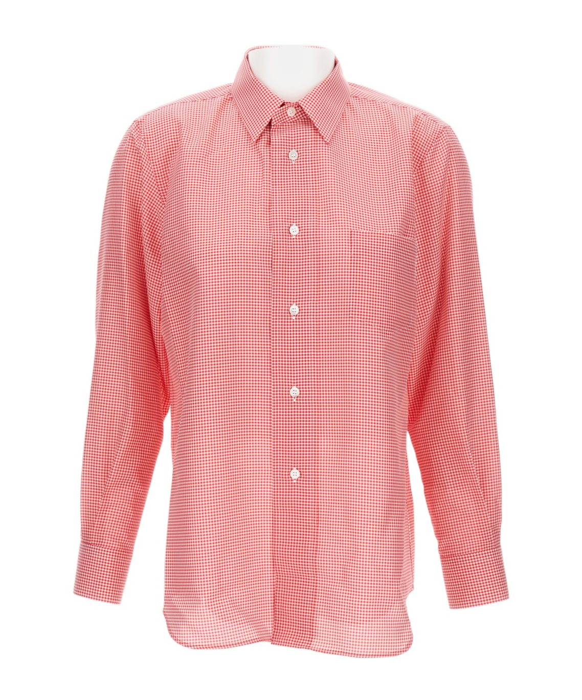 Comme Des Garçons Checked Long-sleeve Shirt In Pink