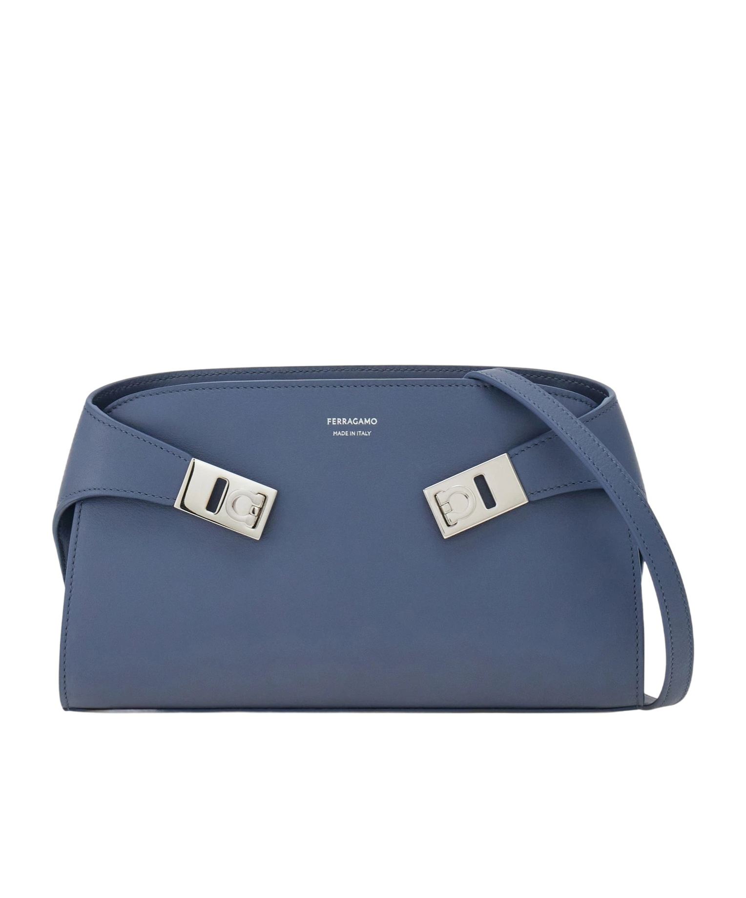 Ferragamo Mini Hug Logo-plaque Cross Body Bag In Blue