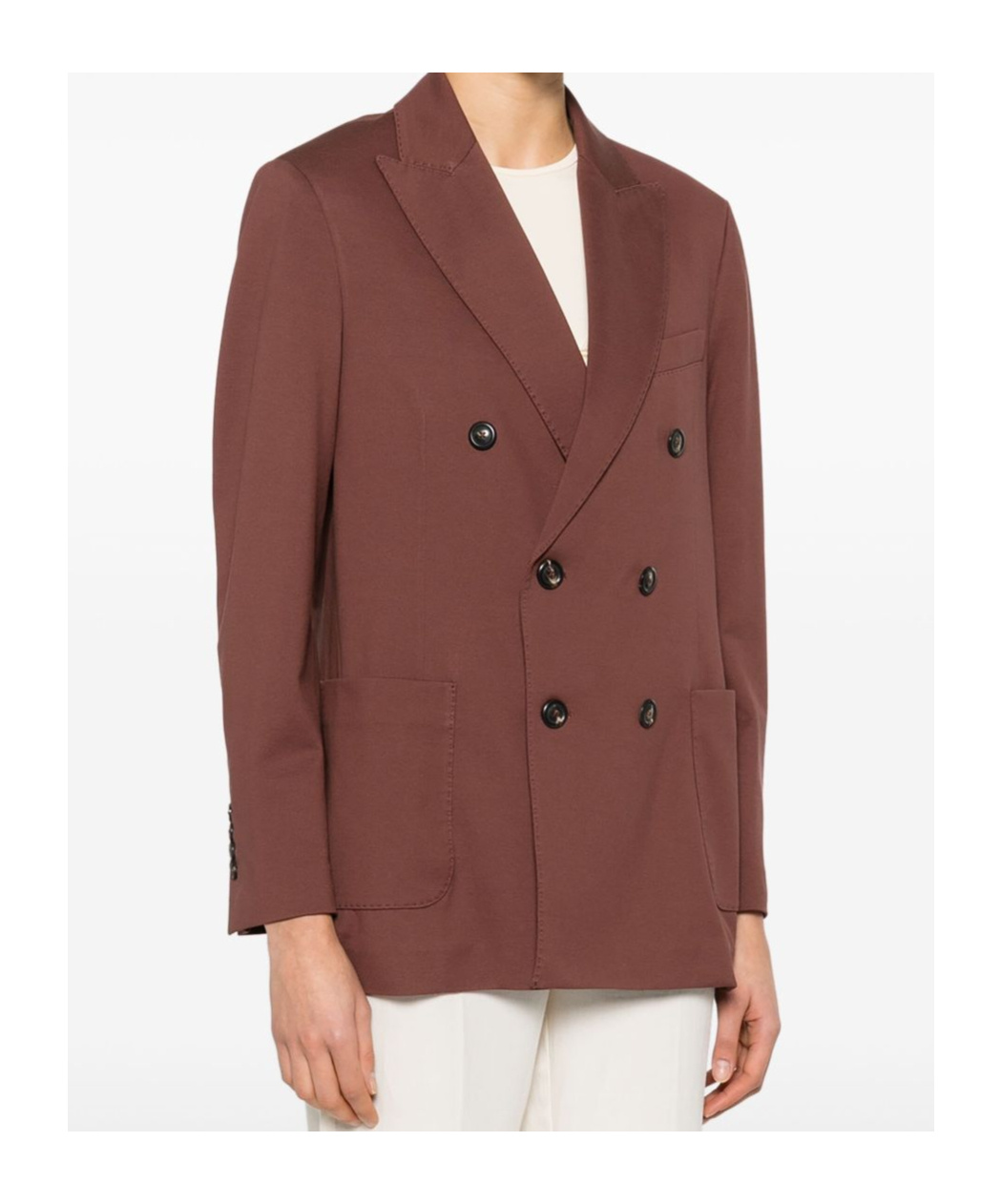 Circolo 1901 Blazer Doppiopetto In Misto Cotone Marrone In Brown