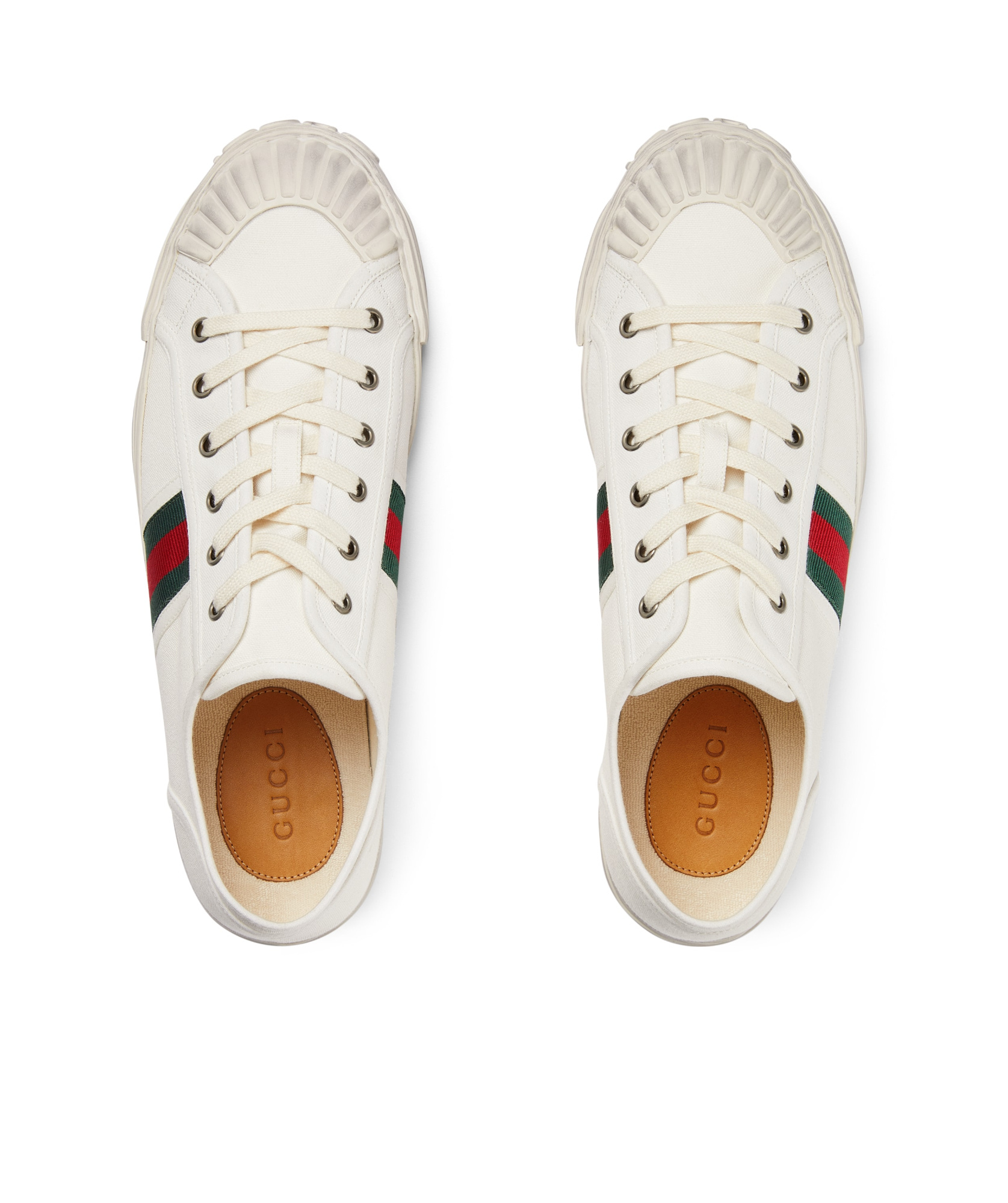 Gucci Stripe Detailed Low-top Sneakers In White
