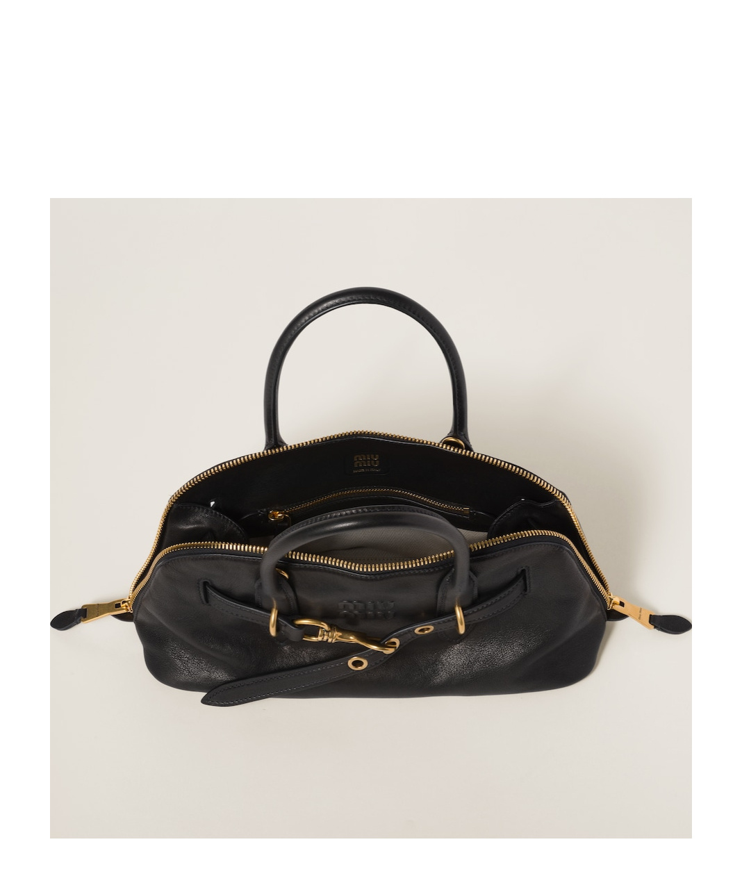 Miu Miu Aventure Shoulder Bag In Black