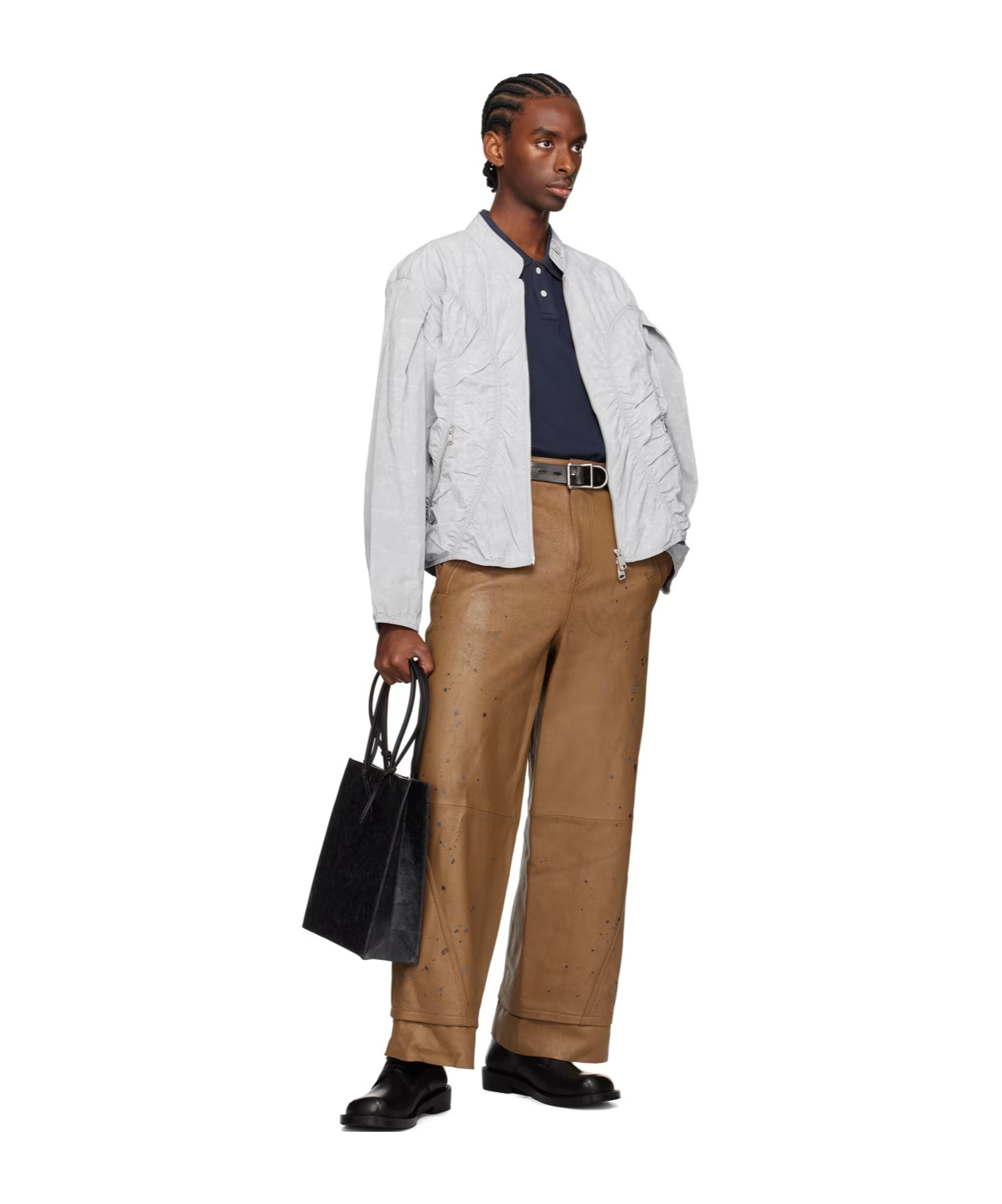 Ader Error Stitched Waist Loop Casual Pants In Brown