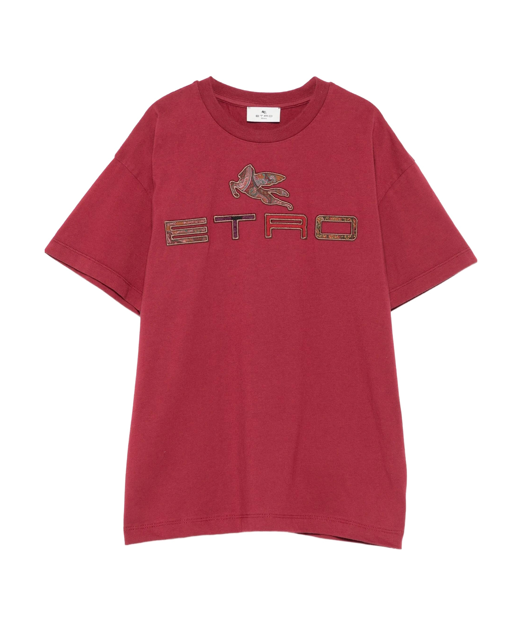 Etro Pegasus-motif T-shirt In Burgundy