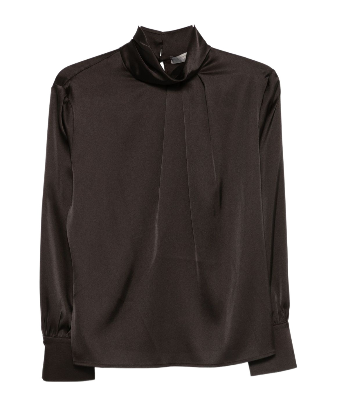 D Exterior Pleated Detail Blouse In Black
