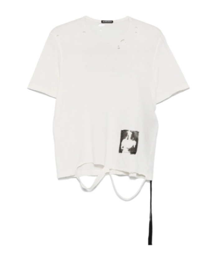 Ann Demeulemeester Patches-detailed T-shirt In Ecru