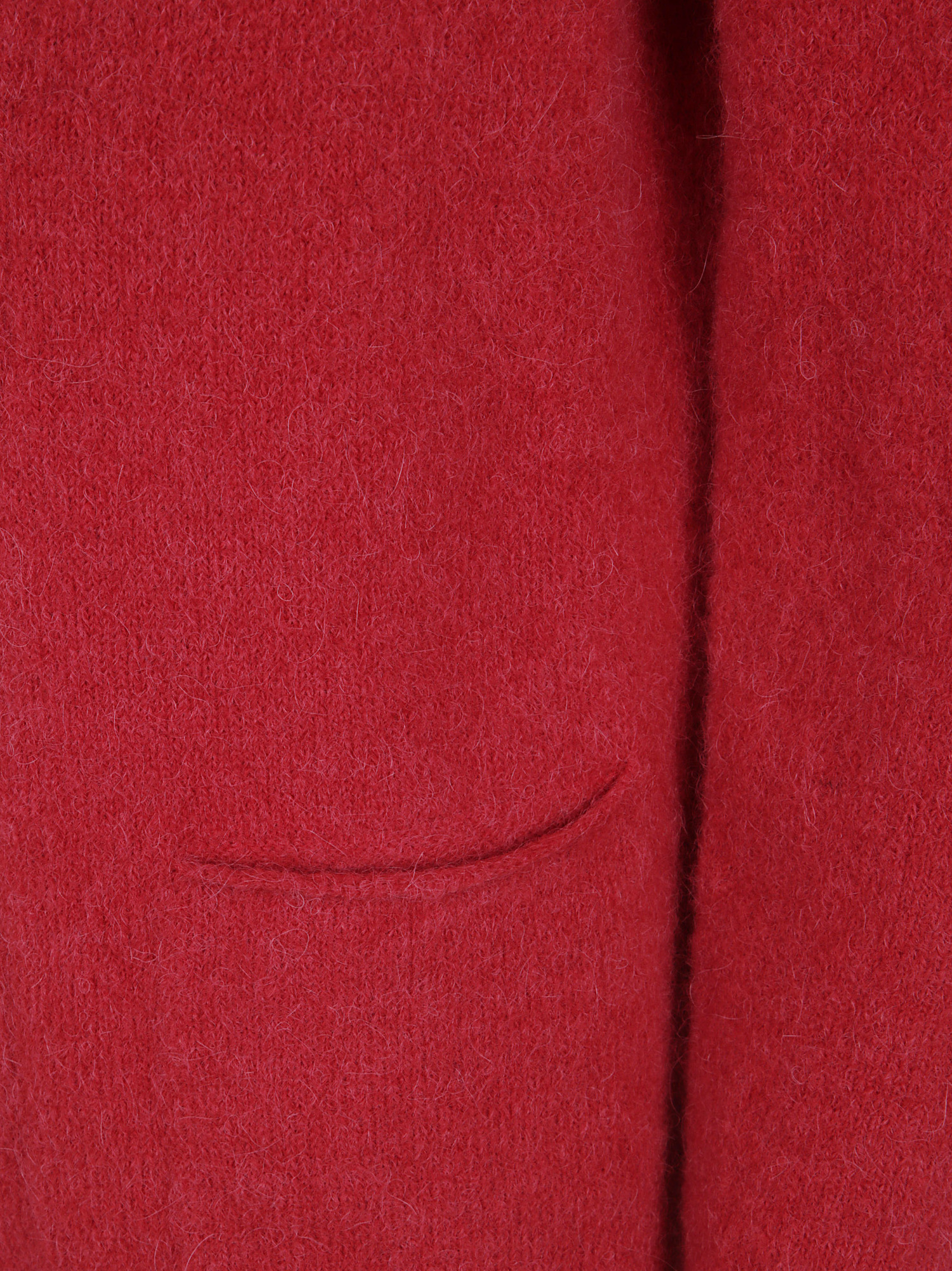 Baserange Single-breasted Knitted Jacket In Red