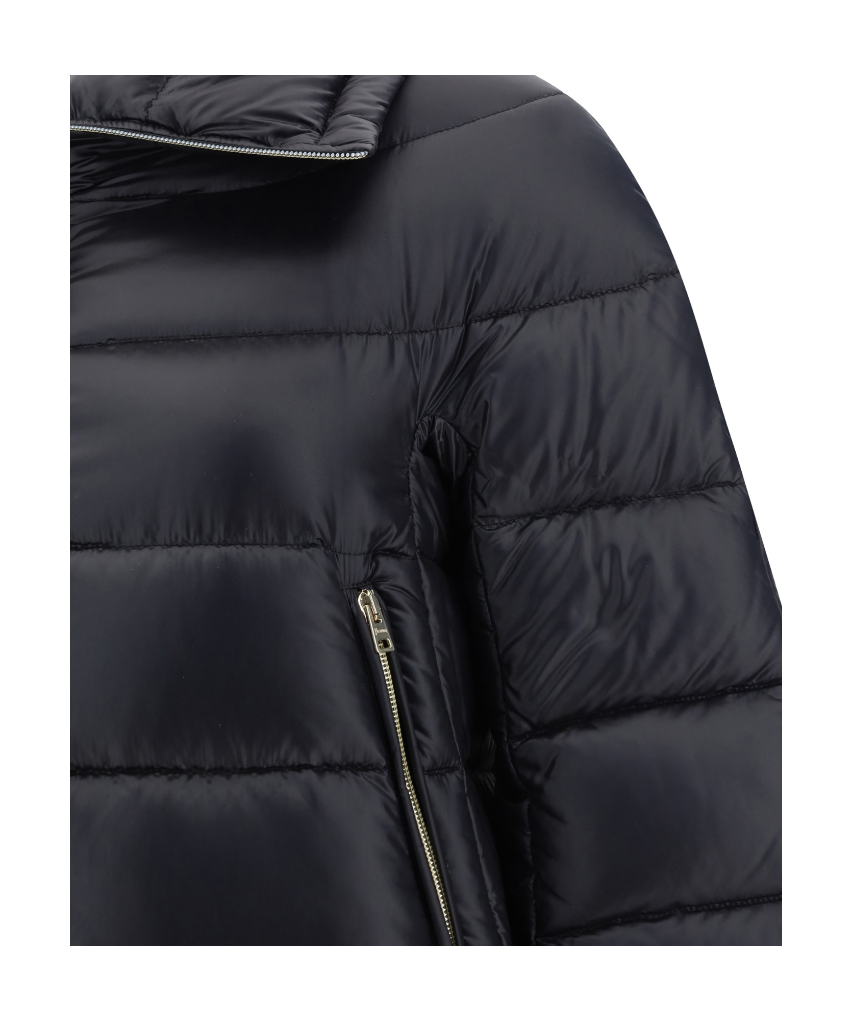 Herno Quilted Padded High Collar Jacket In Black