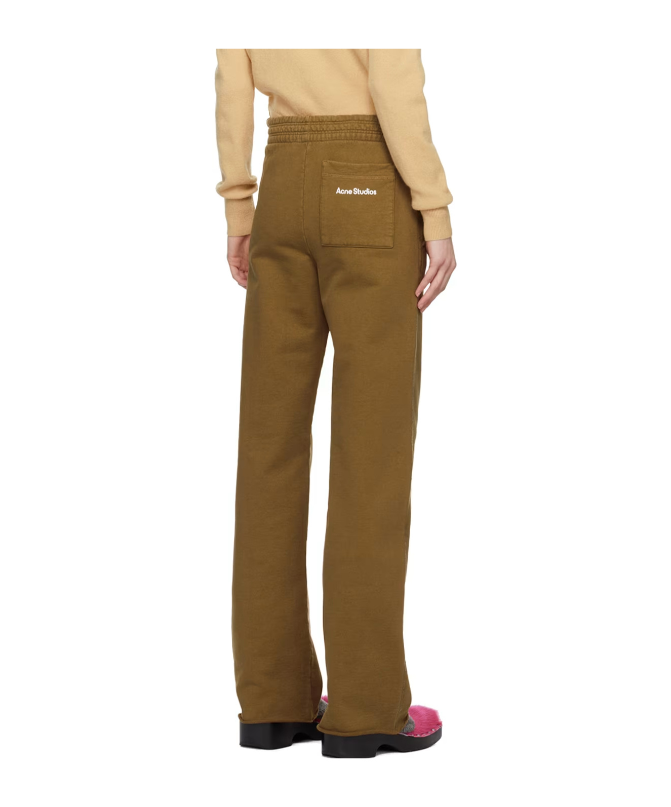 Acne Studios Logo Details Sweatpants In Brown