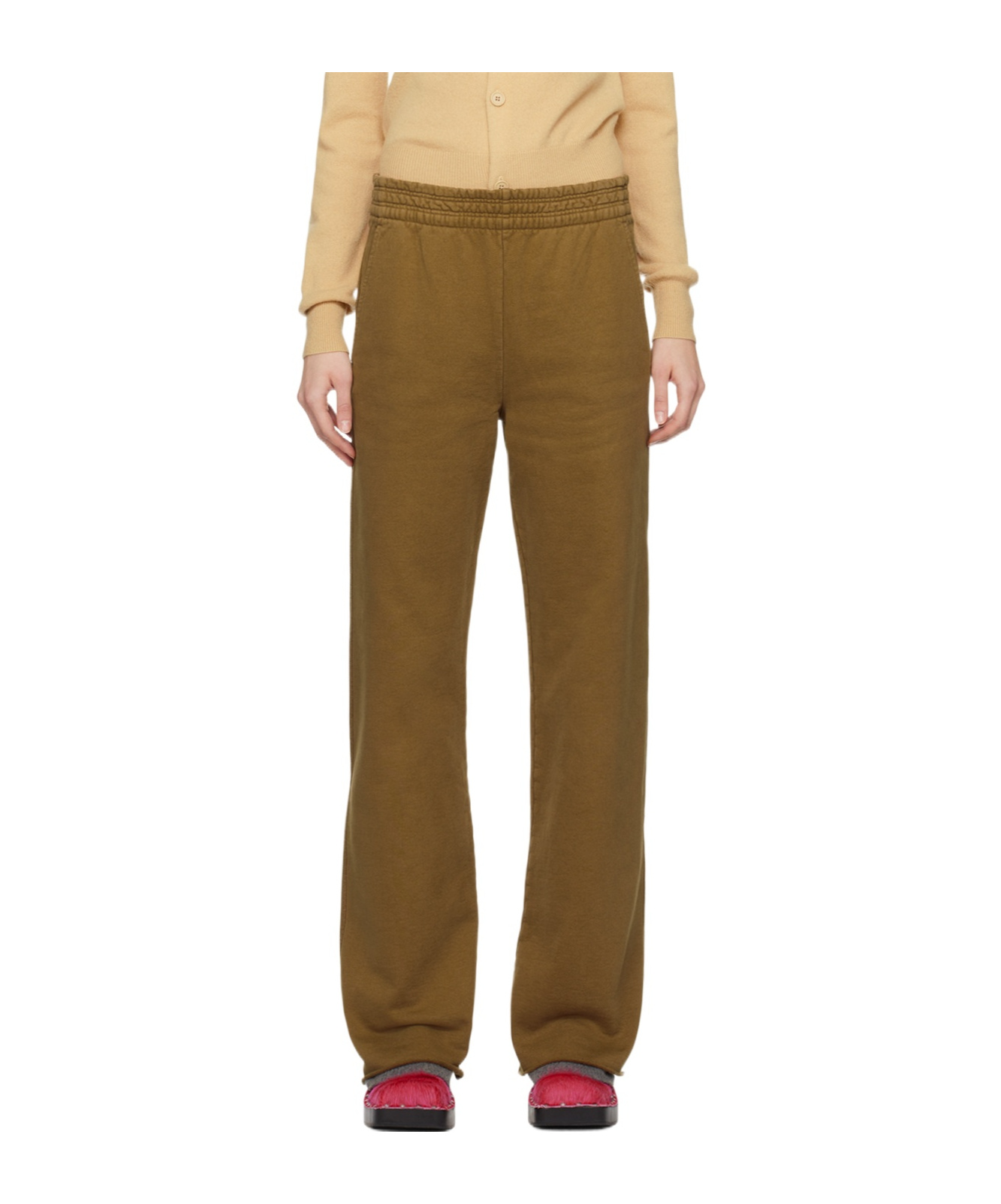 Acne Studios Logo Details Sweatpants In Brown