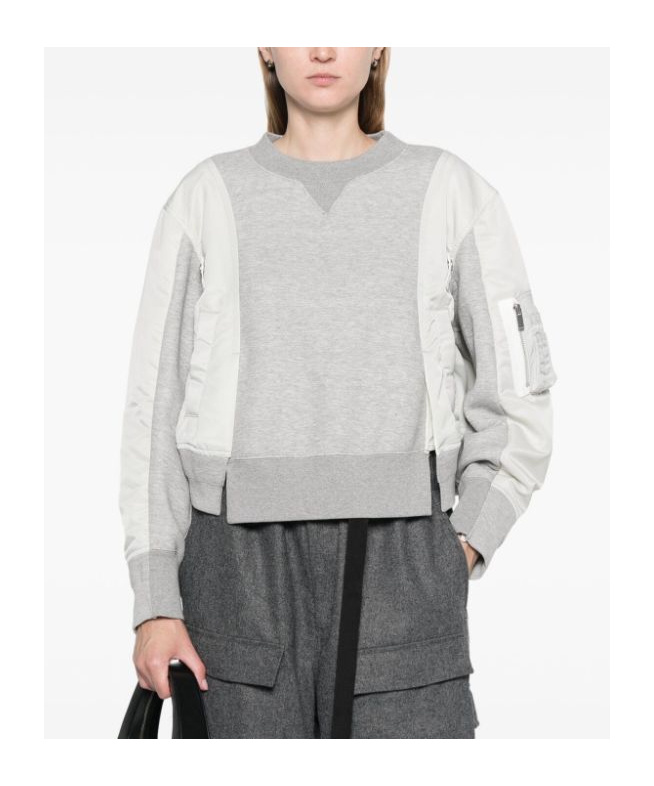 Sacai Cotton-blend Sweater In White