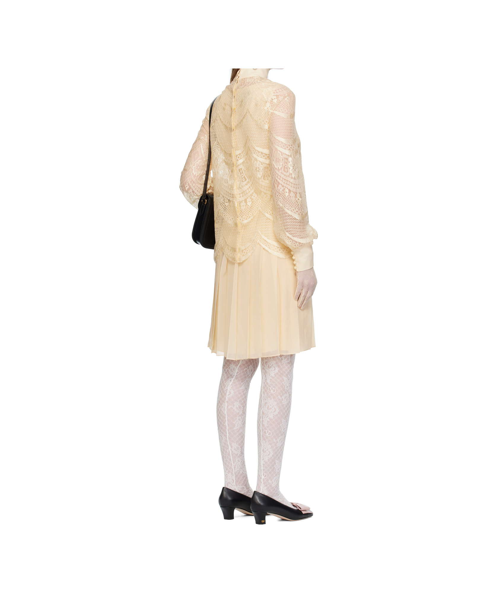 Valentino Long Sleeve Dress In Yellow
