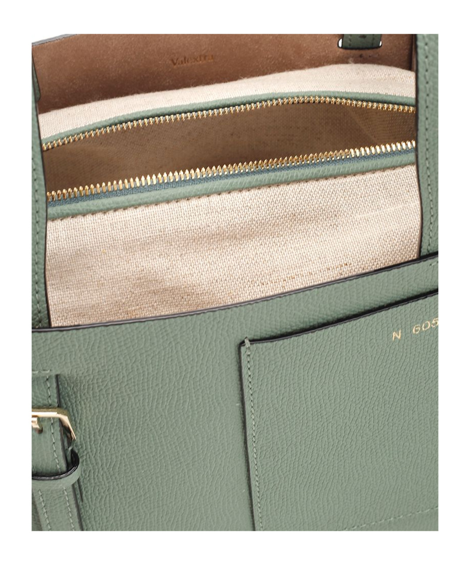 Shop Valextra Micro Bucket Bag In Eucalyptus Green