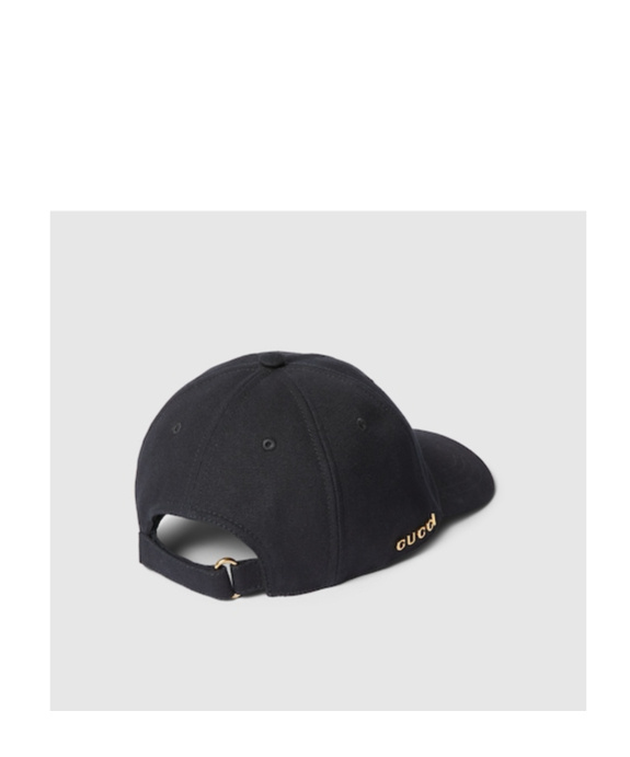 Gucci Logo-lettering Canvas Cap In Black