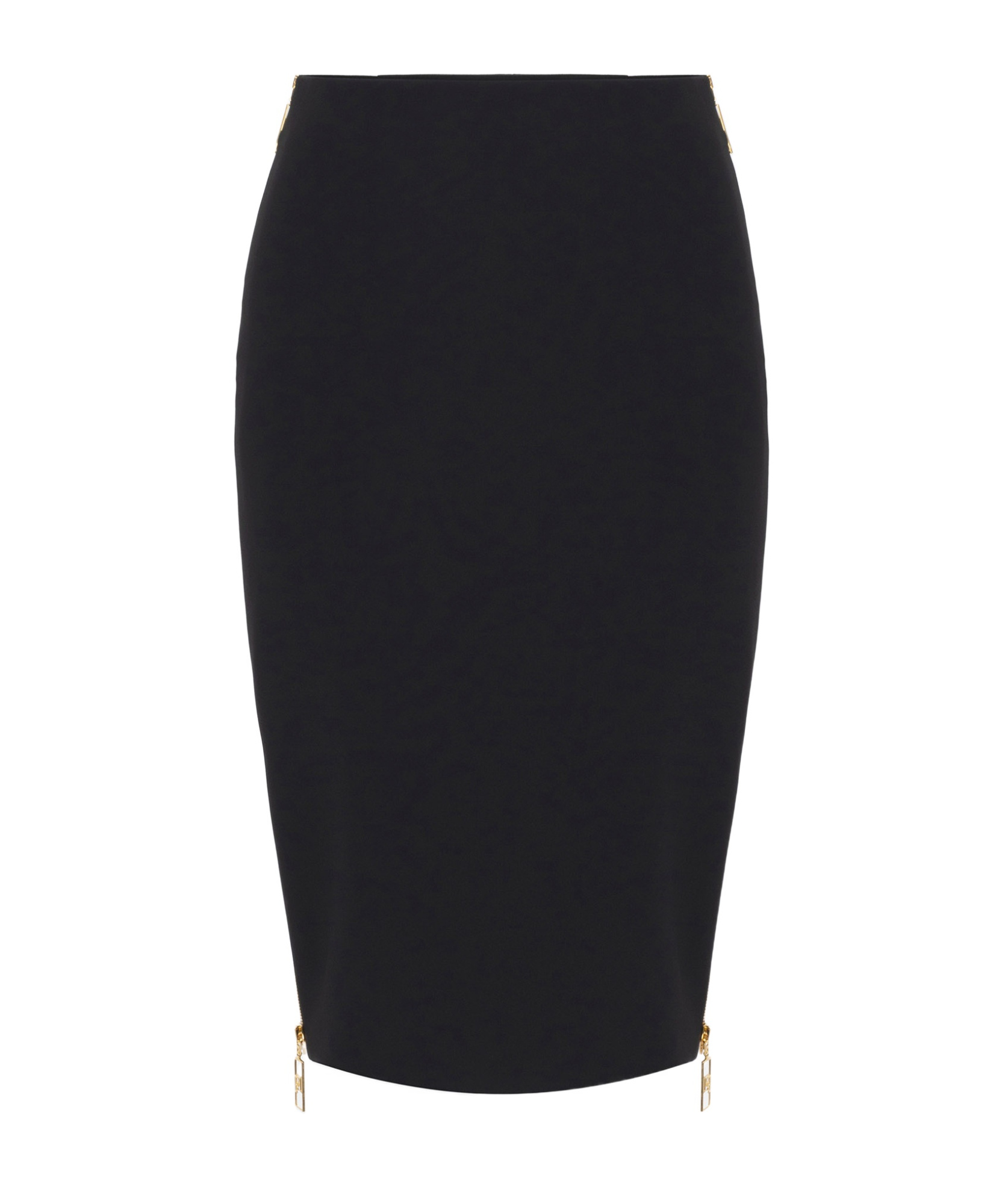 Elisabetta Franchi High Waist Back Slit Knee-length Skirts In Black