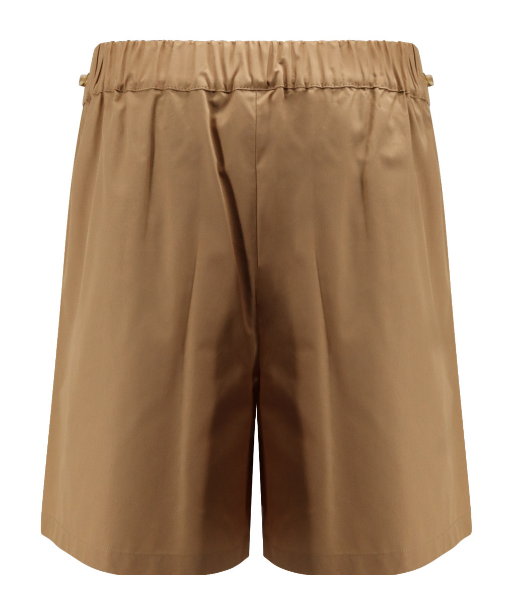 Max Mara Elastic Waist Shorts In Brown