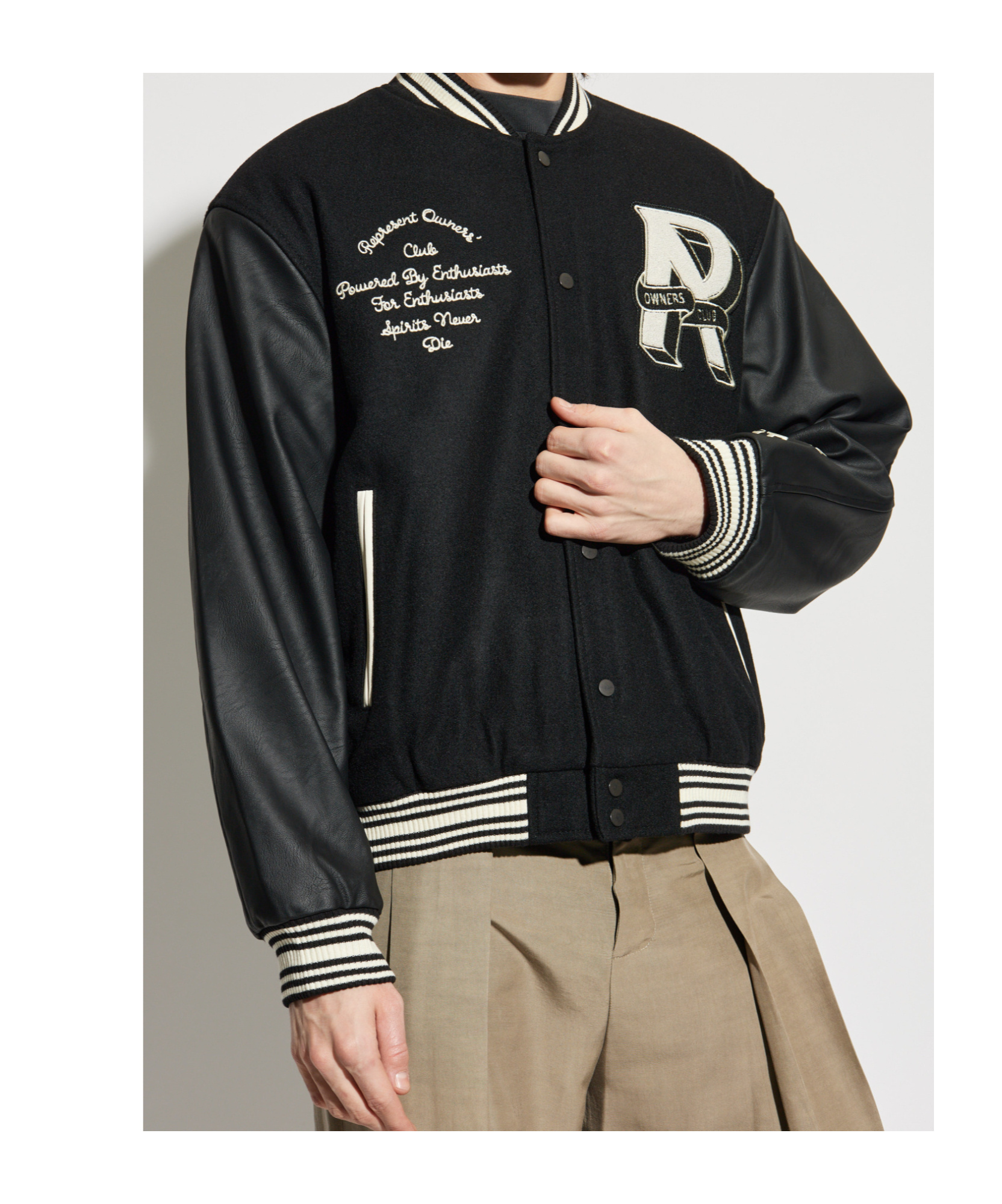 Represent Owners' Club Bomber Jacket - Men's - Polyamide/wool/polyester/polyurethane In Black