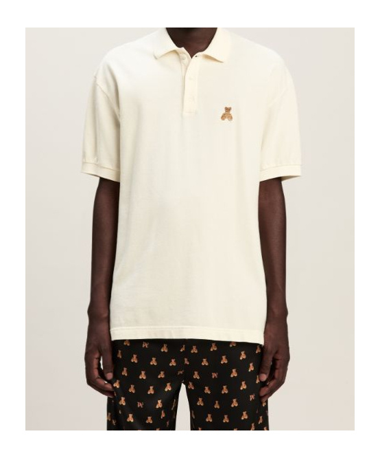 Palm Angels Bear In Mind Polo T-shirt In White