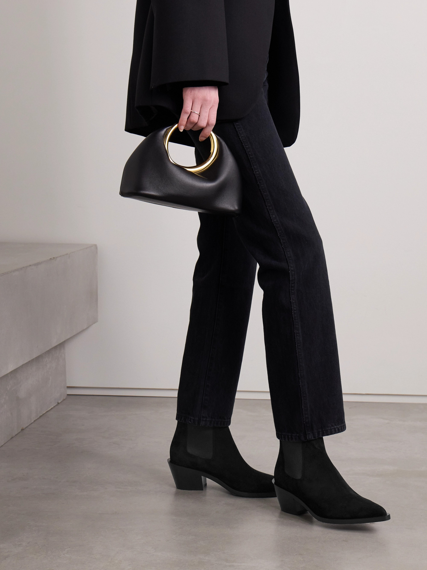 Gianvito Rossi Wylie Suede Western Chelsea Booties In Brown