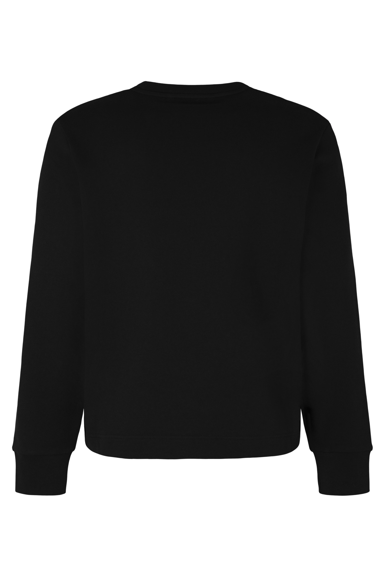 Moncler Logo-patch Crew-neck Cotton Sweatshirt In Black