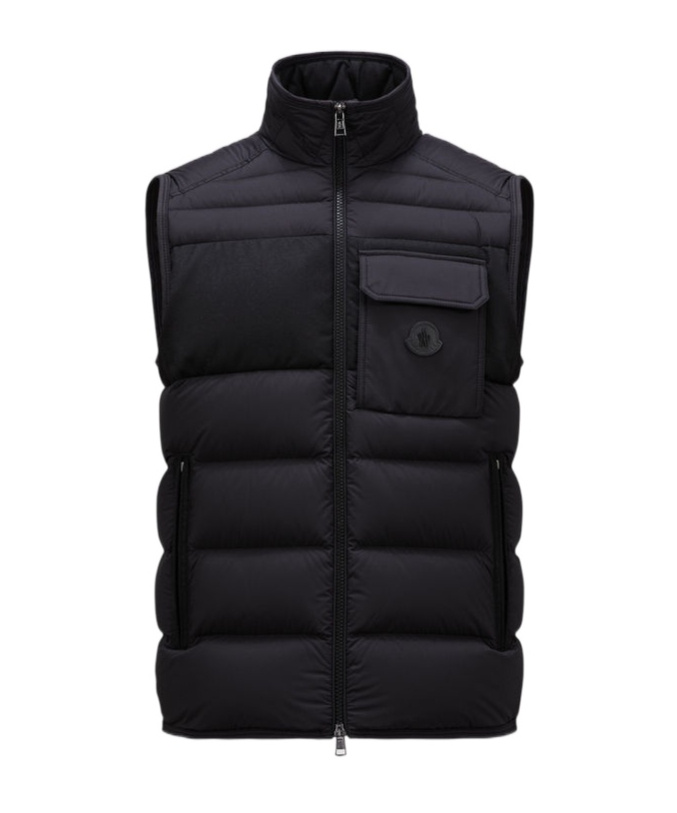 Moncler Black Nylon Estagnous Down Jacket In Black