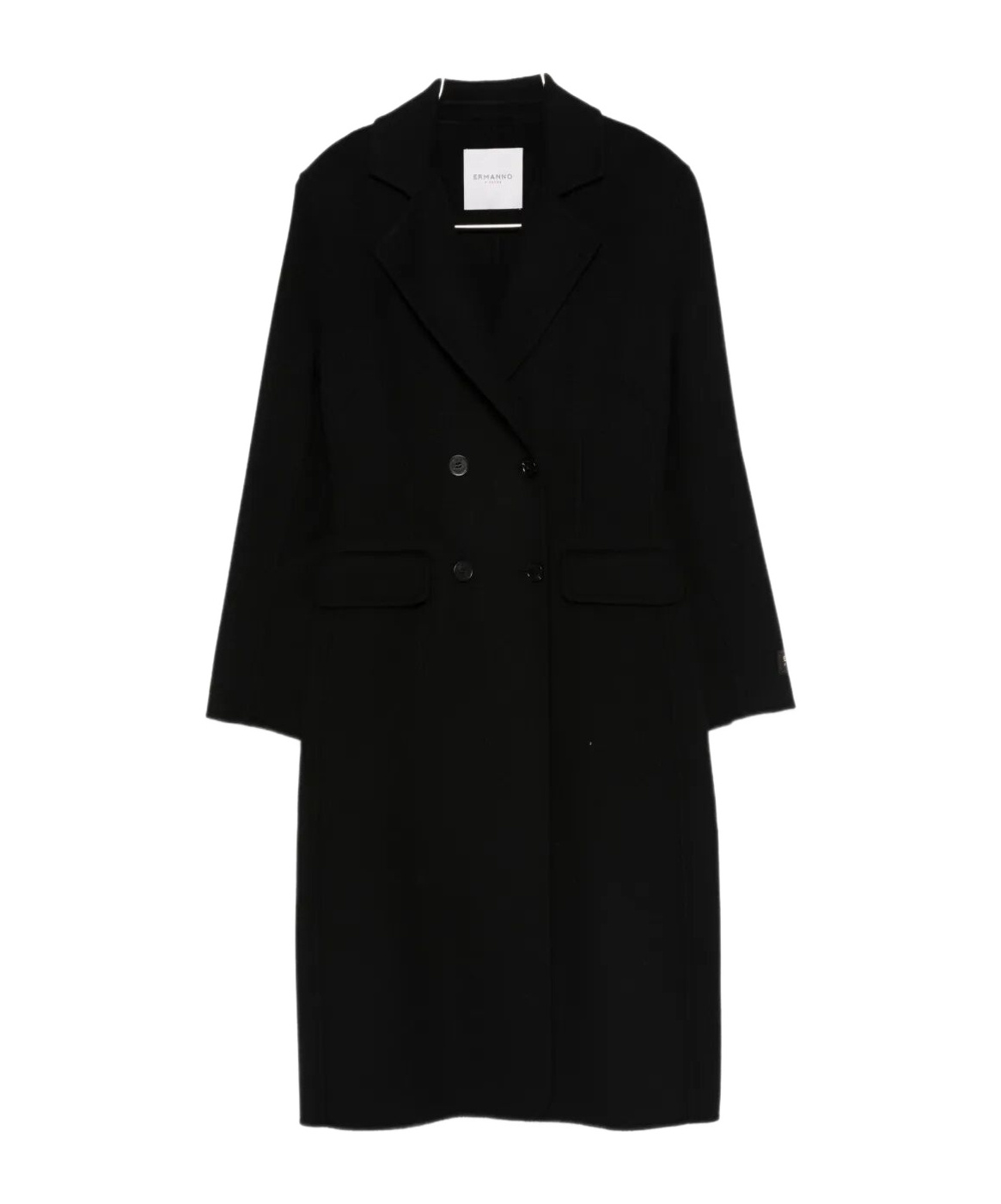 Ermanno Firenze Double-breasted Coat In Black