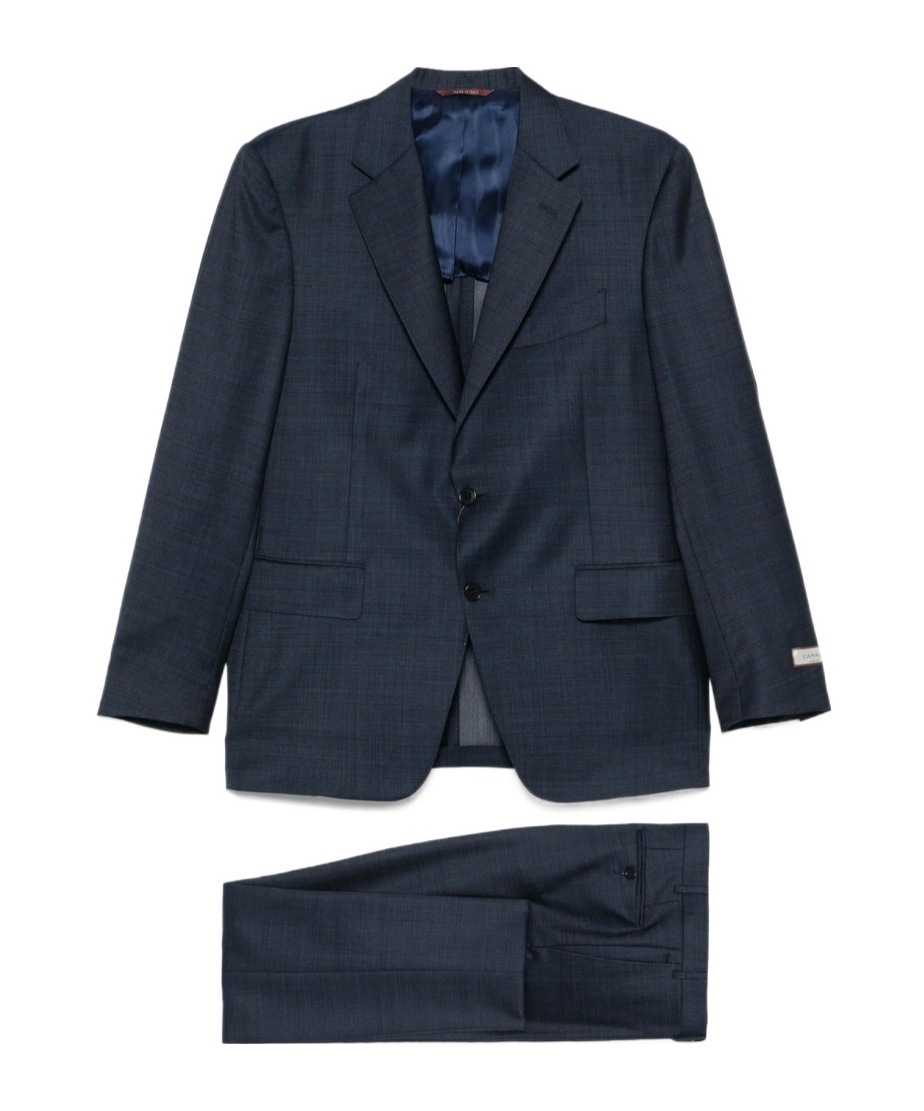 Shop Canali Long-sleeved Suit Jacket In Black
