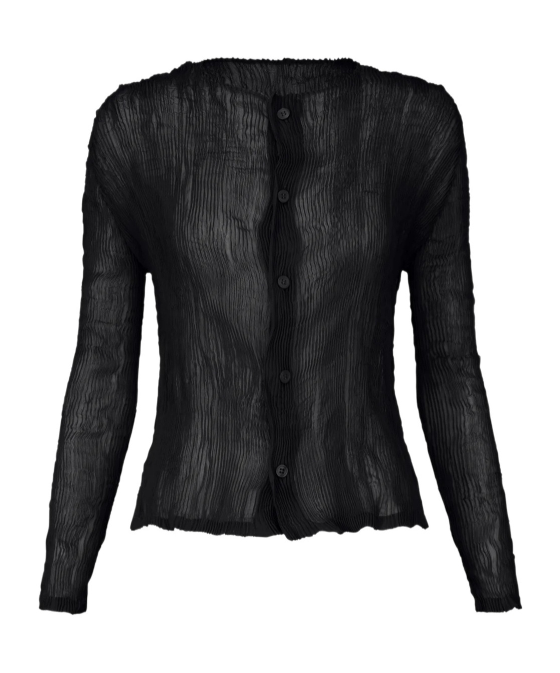 Issey Miyake Chiffon Cardigan In Black