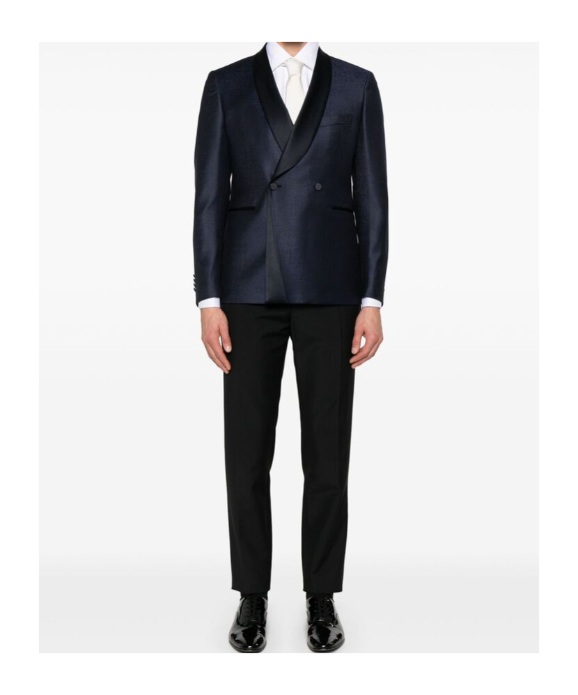 Shop Tagliatore Double-breasted Blazer In Black