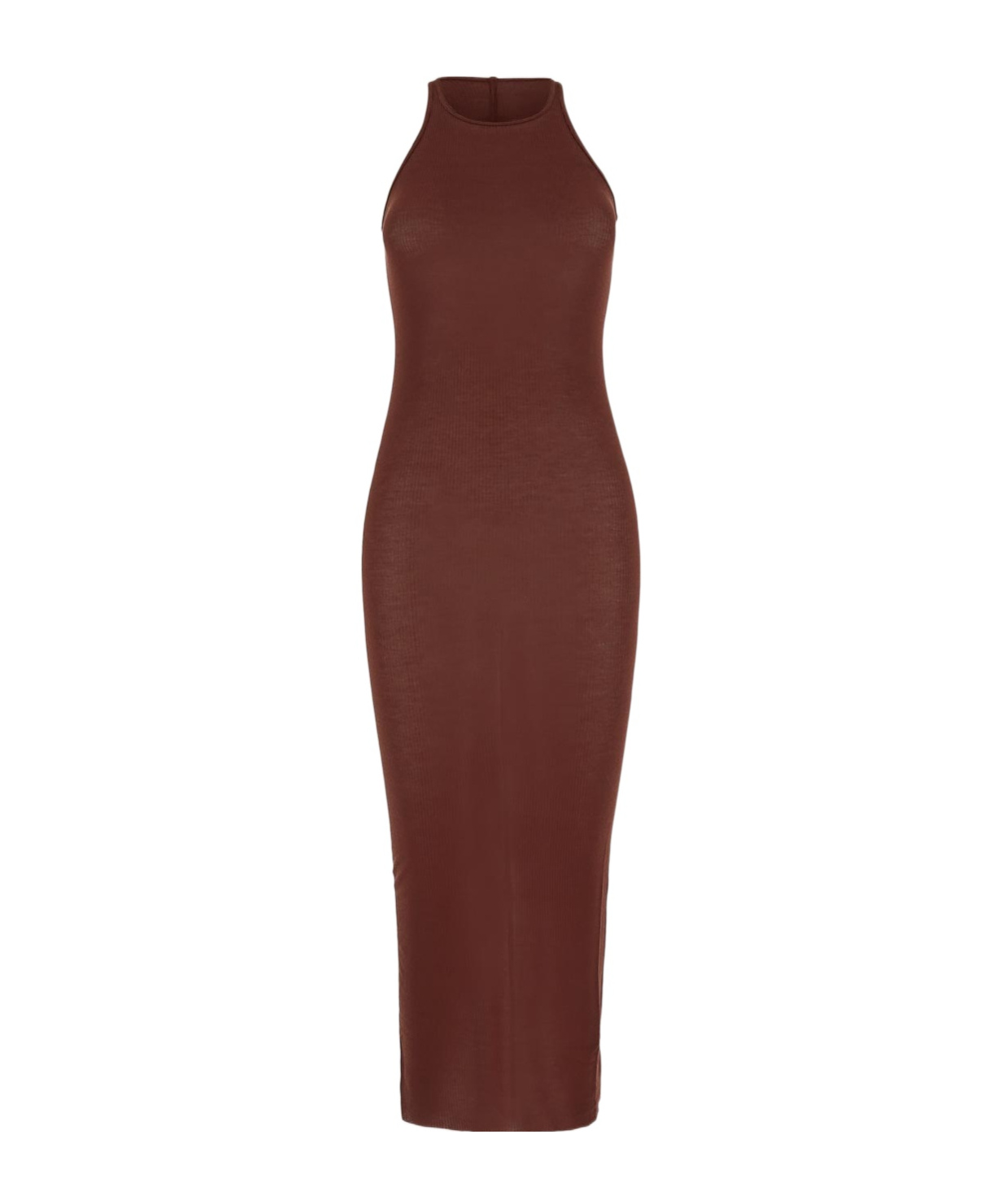 Rick Owens Sleeveless Ribbed Dress In Red