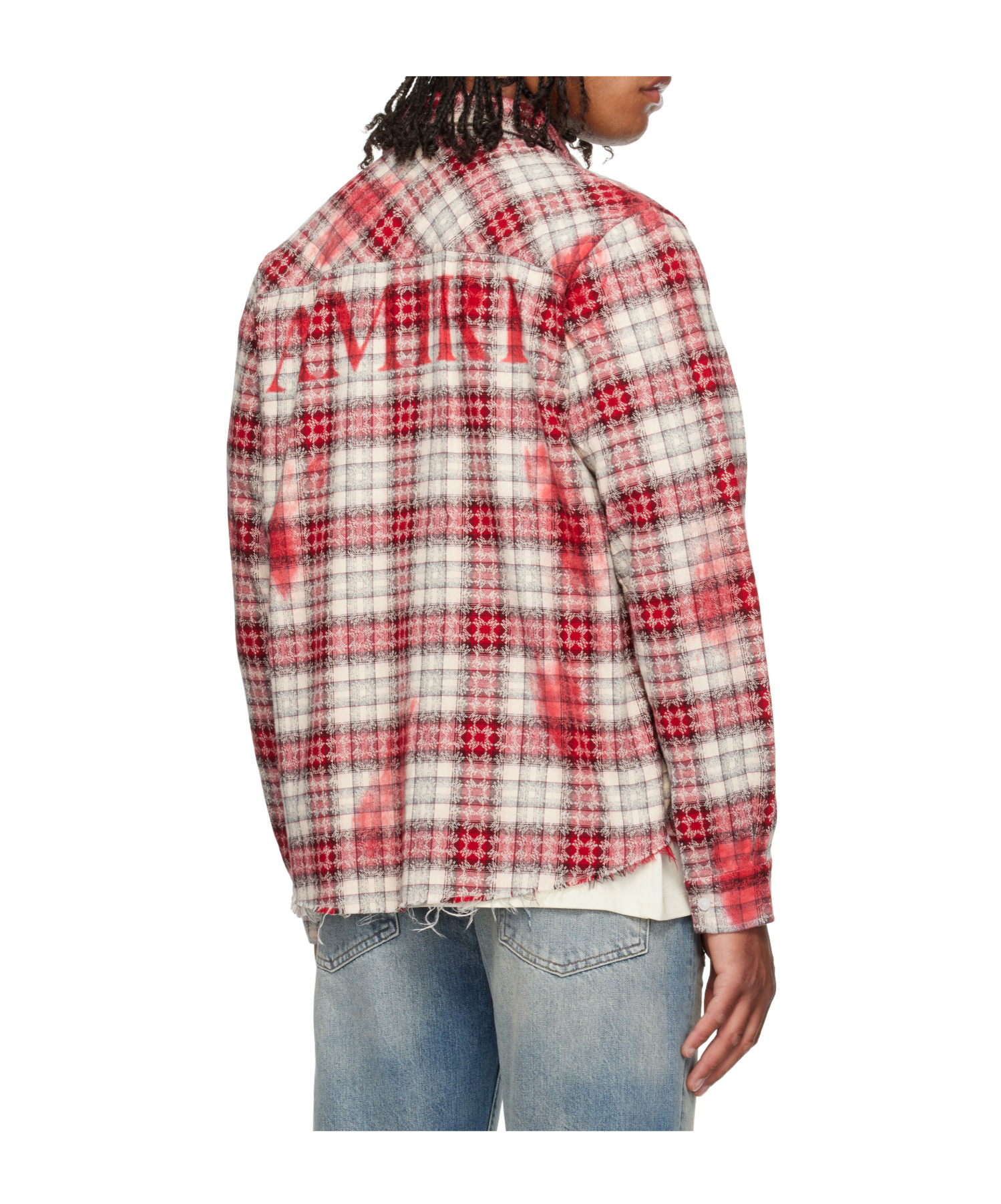 Amiri Ma Quad Bleached Flannel Shirt In Multi
