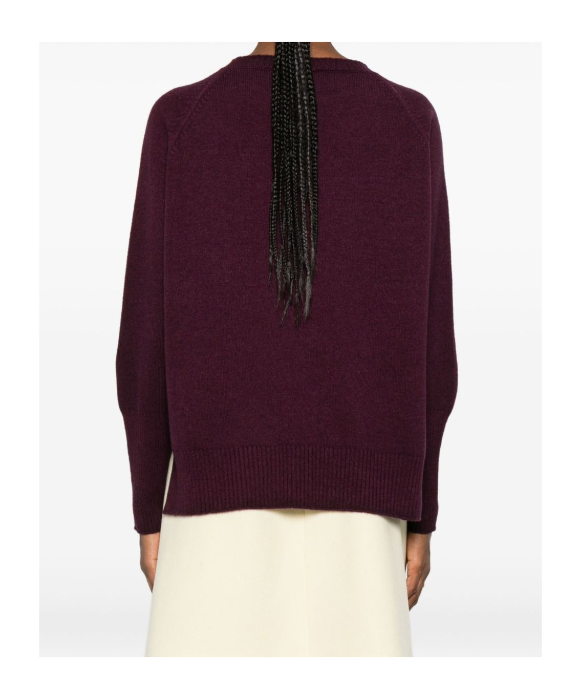 Baserange Ribbed Crew Neck Sweater In Brown
