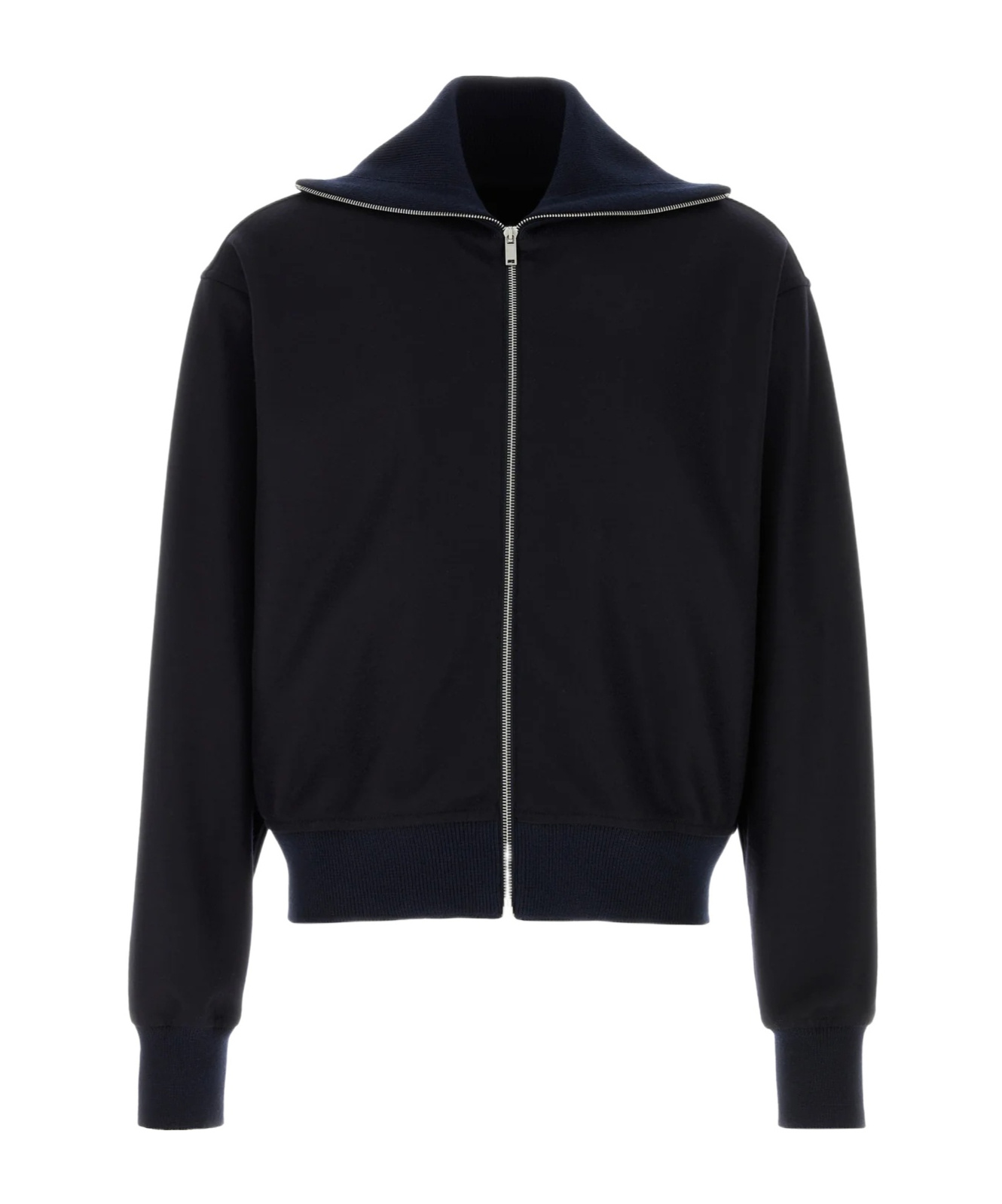 Jil Sander Midnight Blue Wool Cardigan In Black