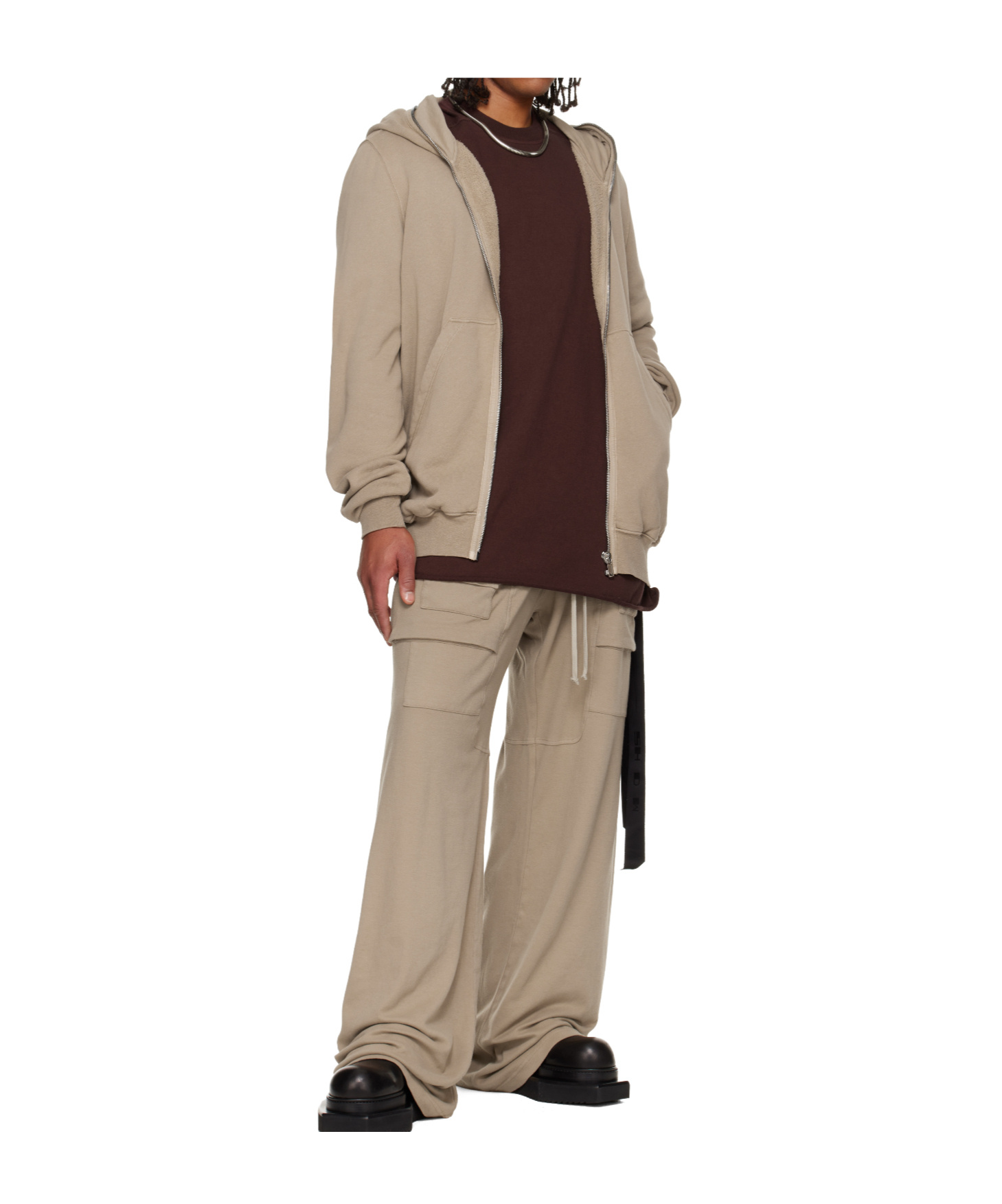 Rick Owens Drkshdw Concordians Jumbo Zip-up Hoodie In Gray