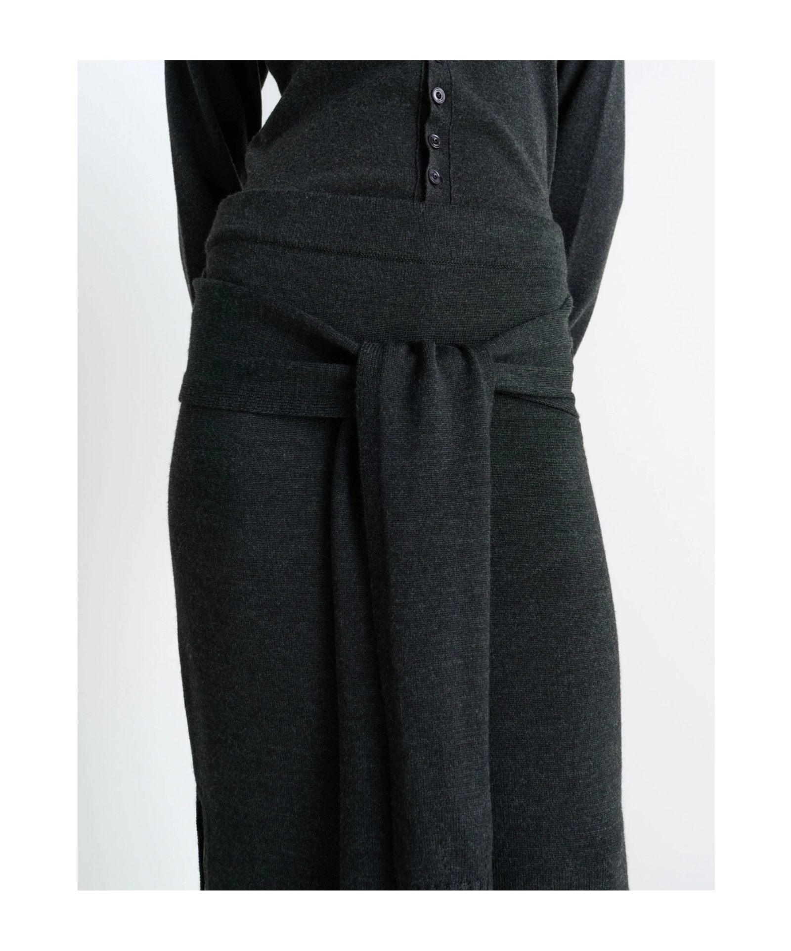 Lemaire Tie-around Ribbed Midi Skirt In Black