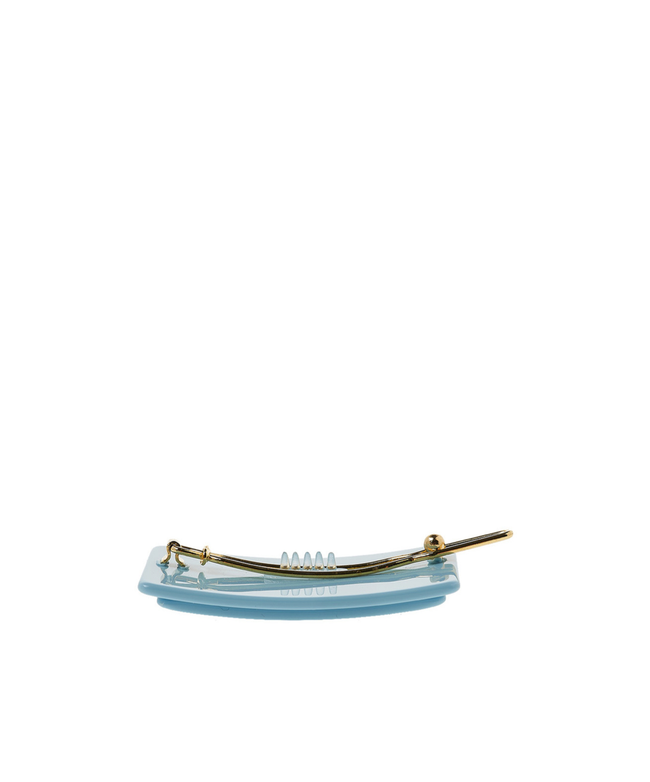 Fendi Rectangular Logo Hairpin In Blue
