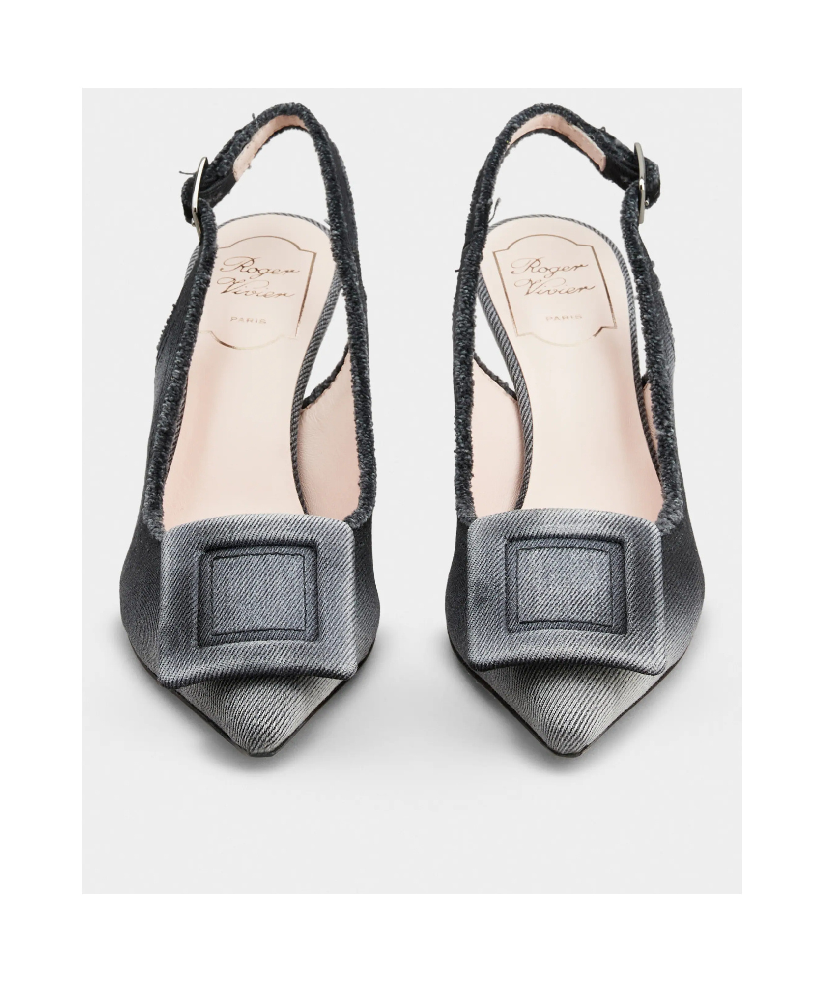 ROGER VIVIER VIV' IN THE CITY SLINGBACK PUMPS IN DENIM 