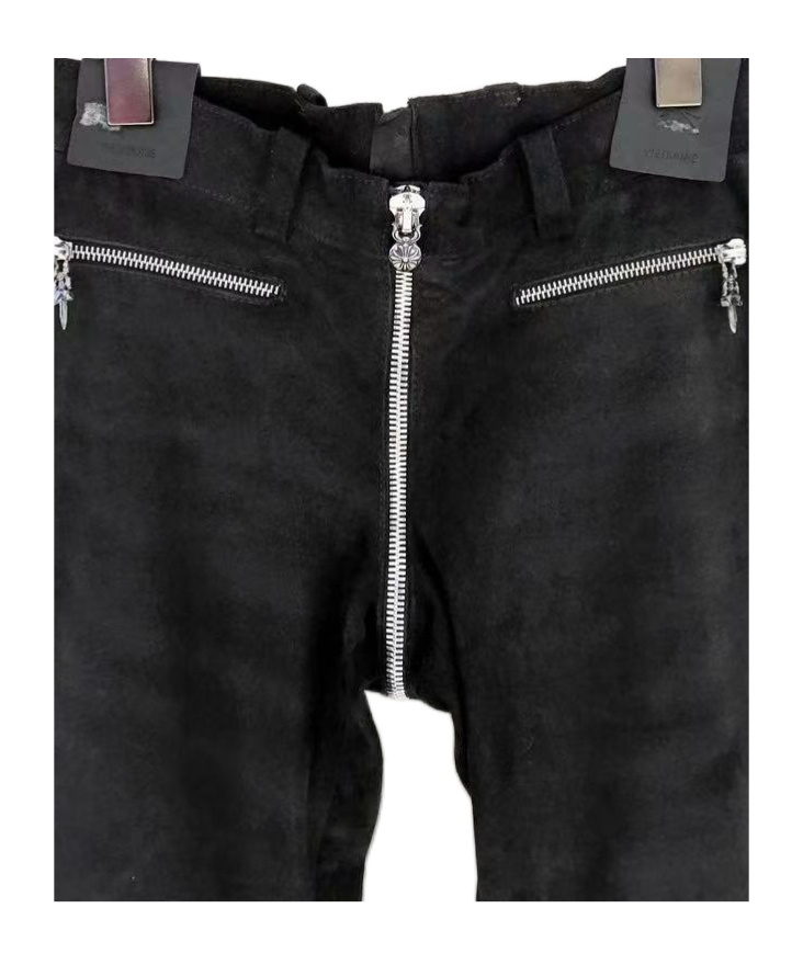 Chrome Hearts Belt Loops Leather Pants In Black