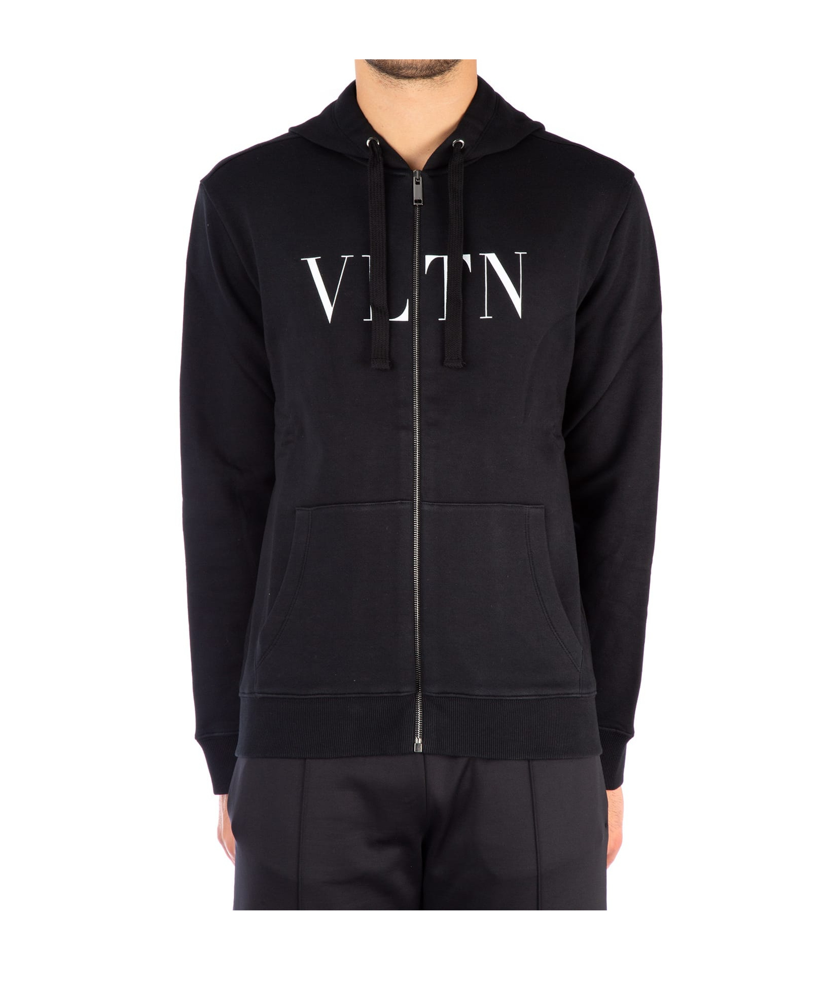 Valentino Vltn Print Hoodie In Black