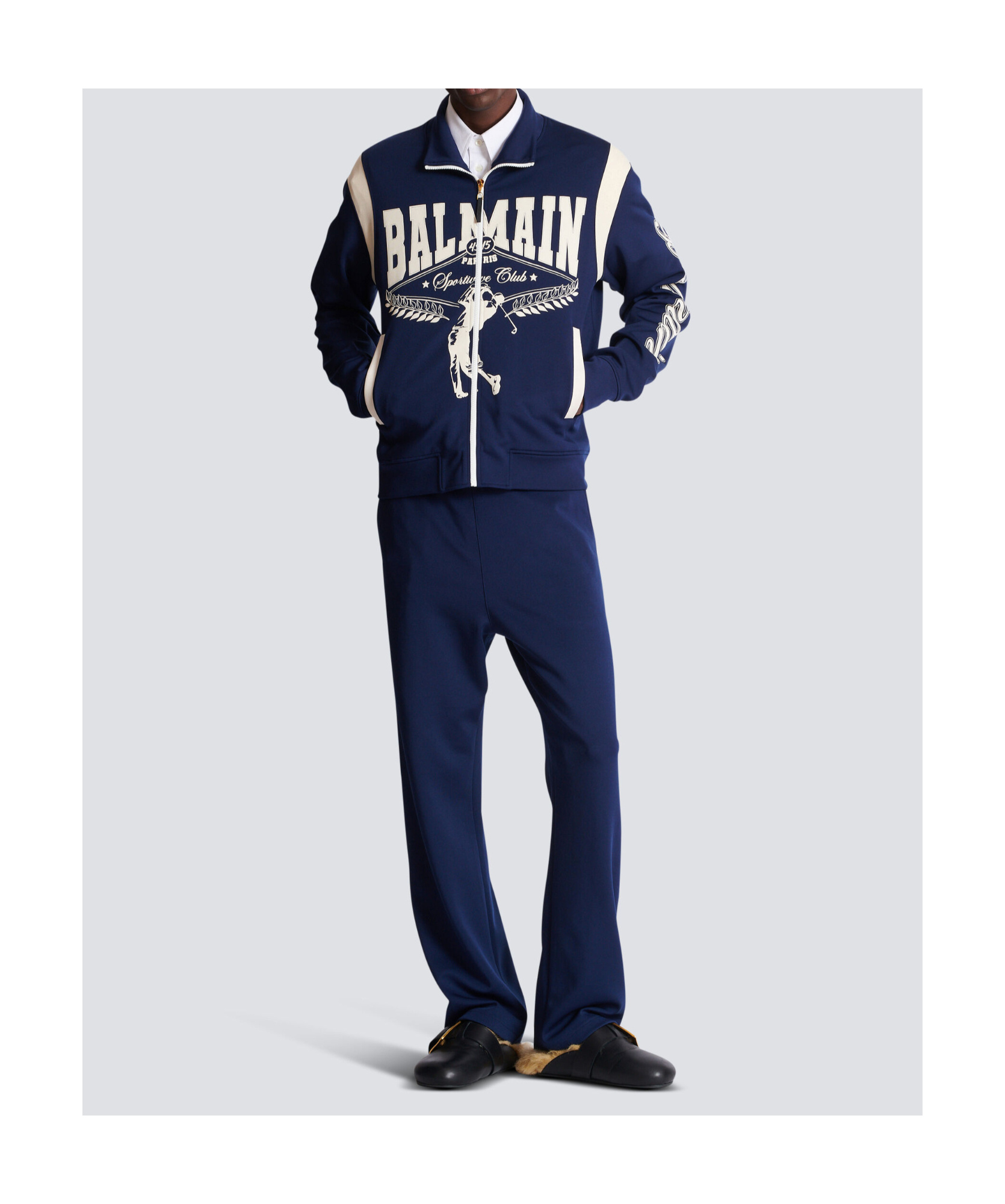 Balmain Side-stripe Track Pants In Blue