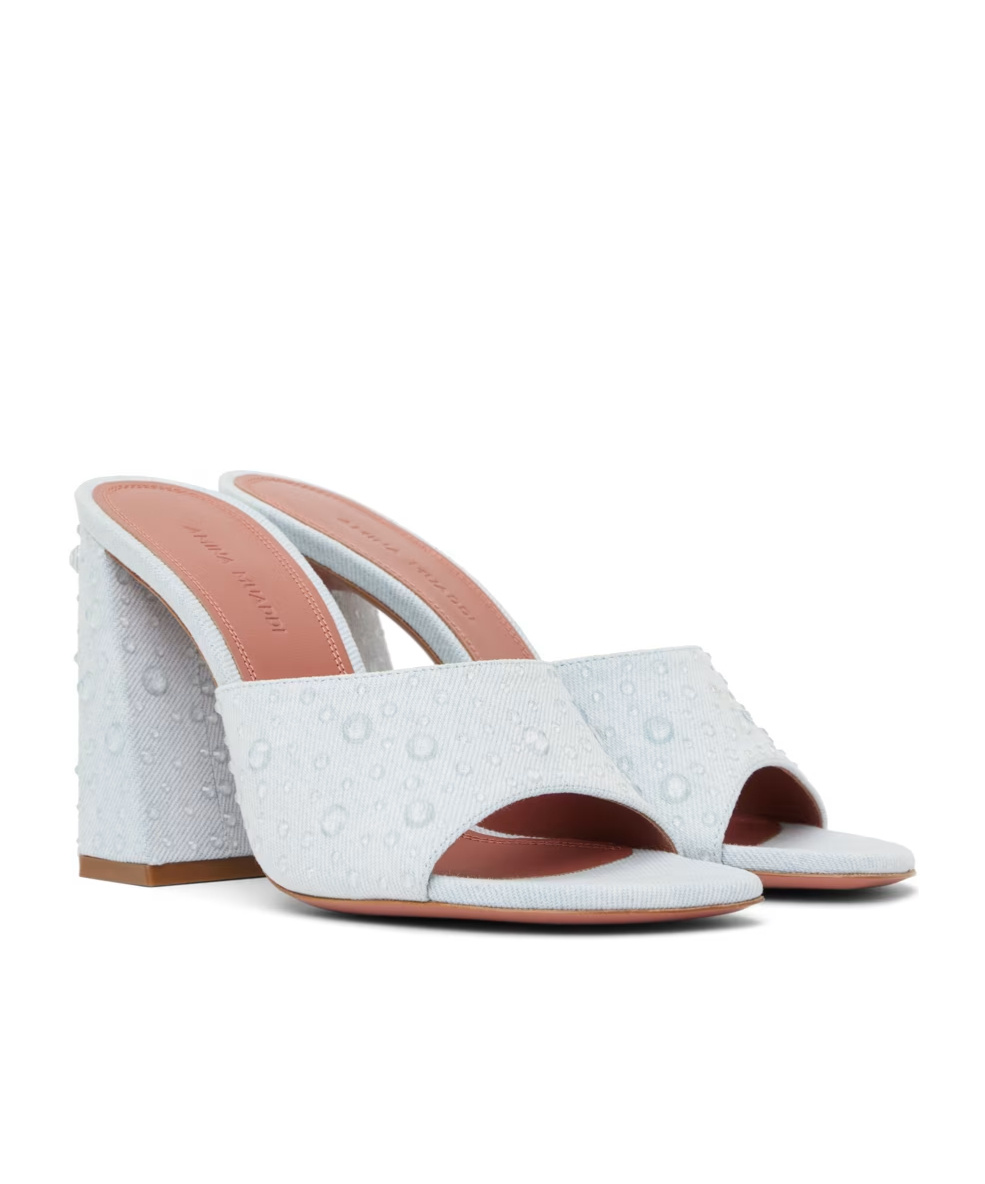 AMINA MUADDI BRIGITTE CRYSTAL DECAL HIGH-HEELED SANDALS 