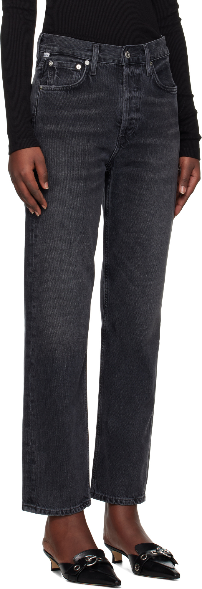 Citizen Of Humanity Daphne High Rise Stovepipe In Black