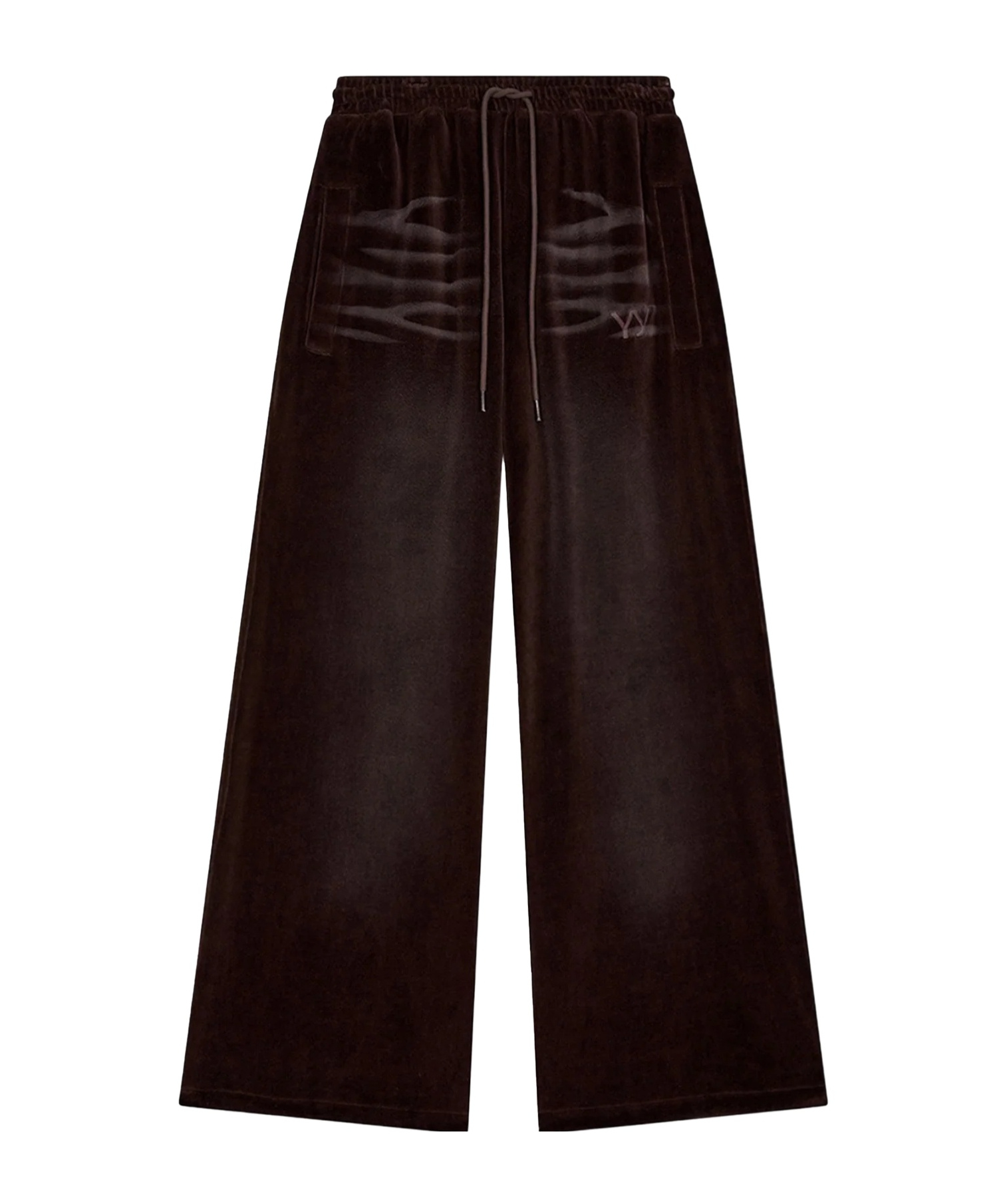 Open Yy Velvet Wide-leg Casual Pants In Brown