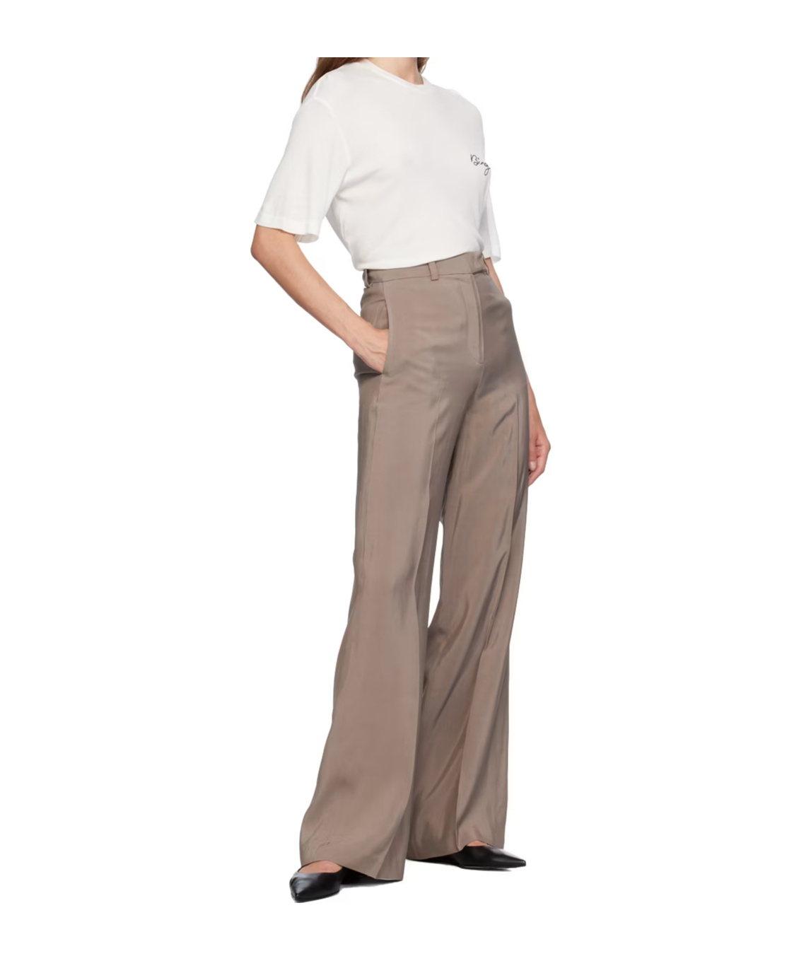 ANINE BING DOLAN HIGH-RISE CASUAL PANTS 